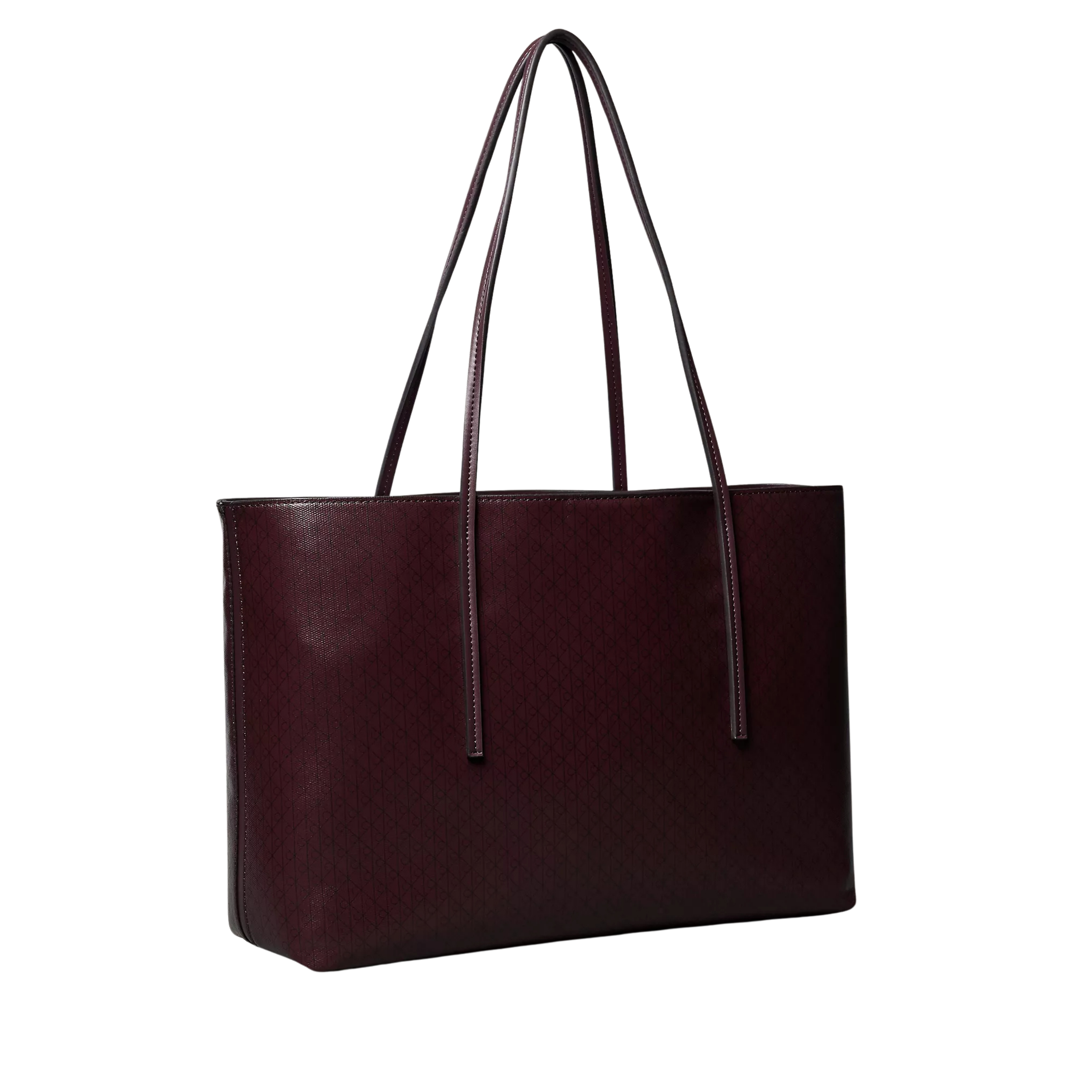 Calvin Klein Women Allover Emblem Logo Tote Bag With Pouch - Fudge Aop