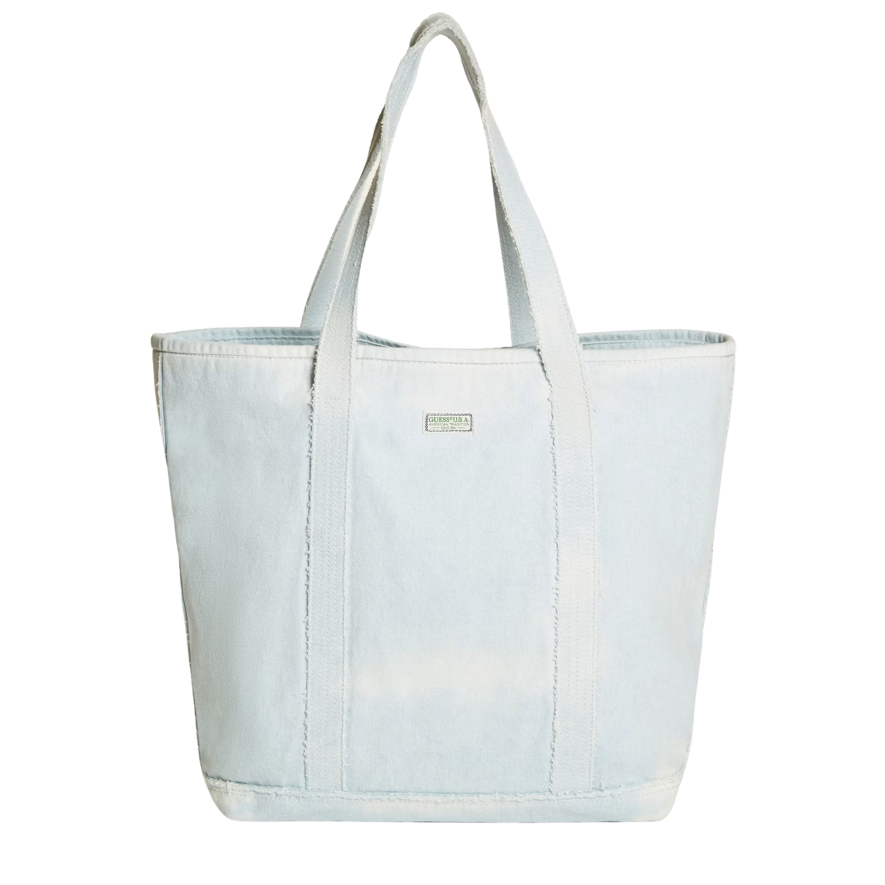 Guess Women Denim Tote Bag - Washed Bluish Denim