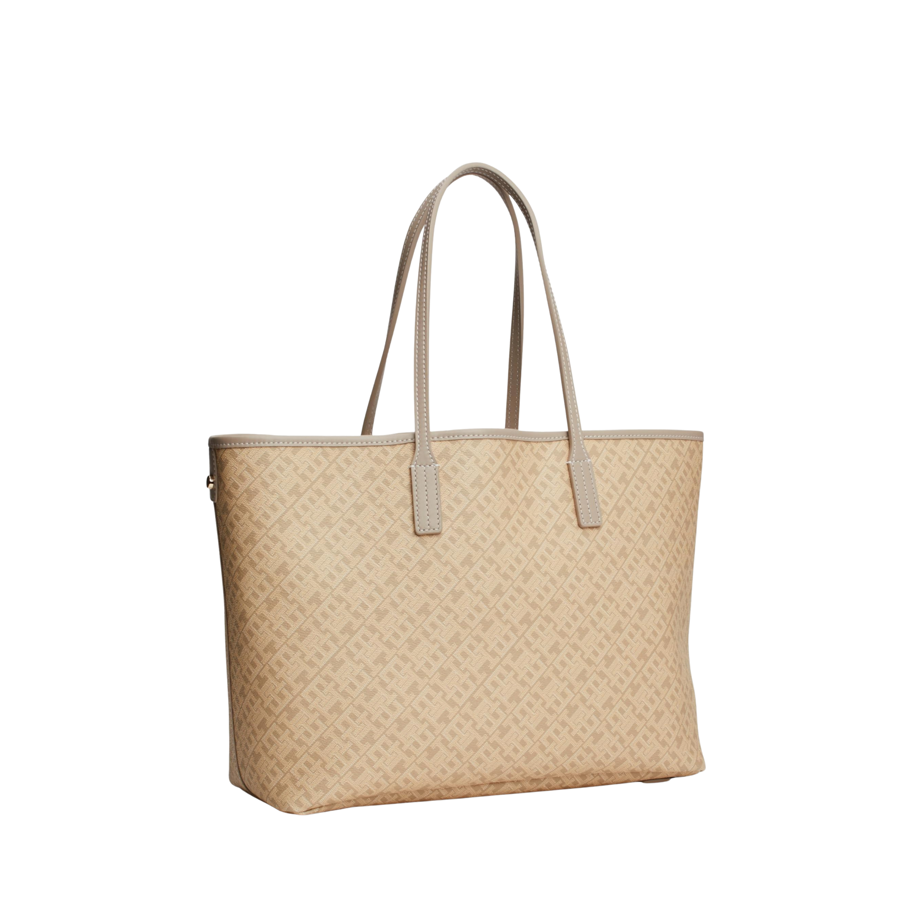 Tommy Hilfiger Women Monogram Leather Tote - Beige