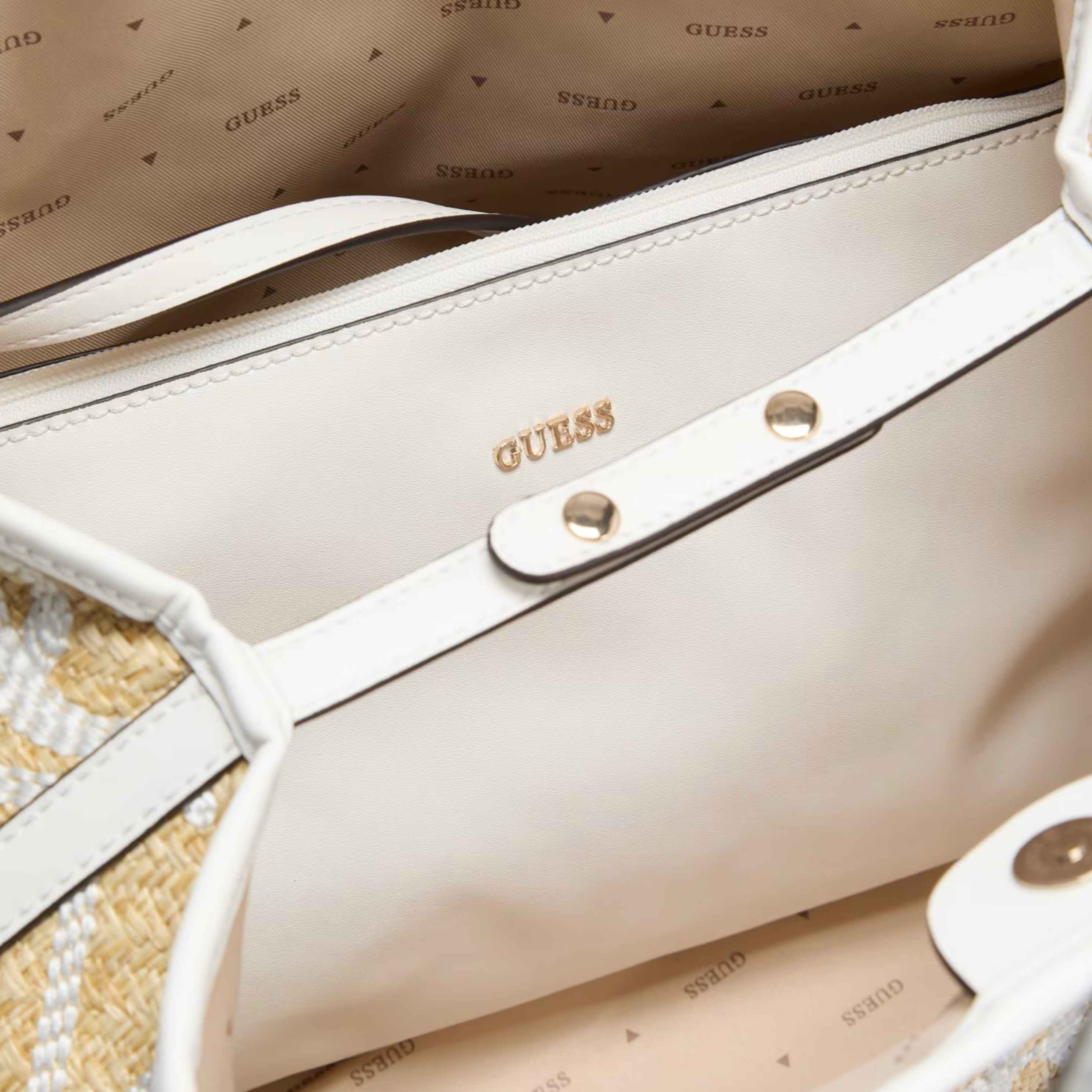 Guess Women Kirsten Tote Bag - Natural Off white