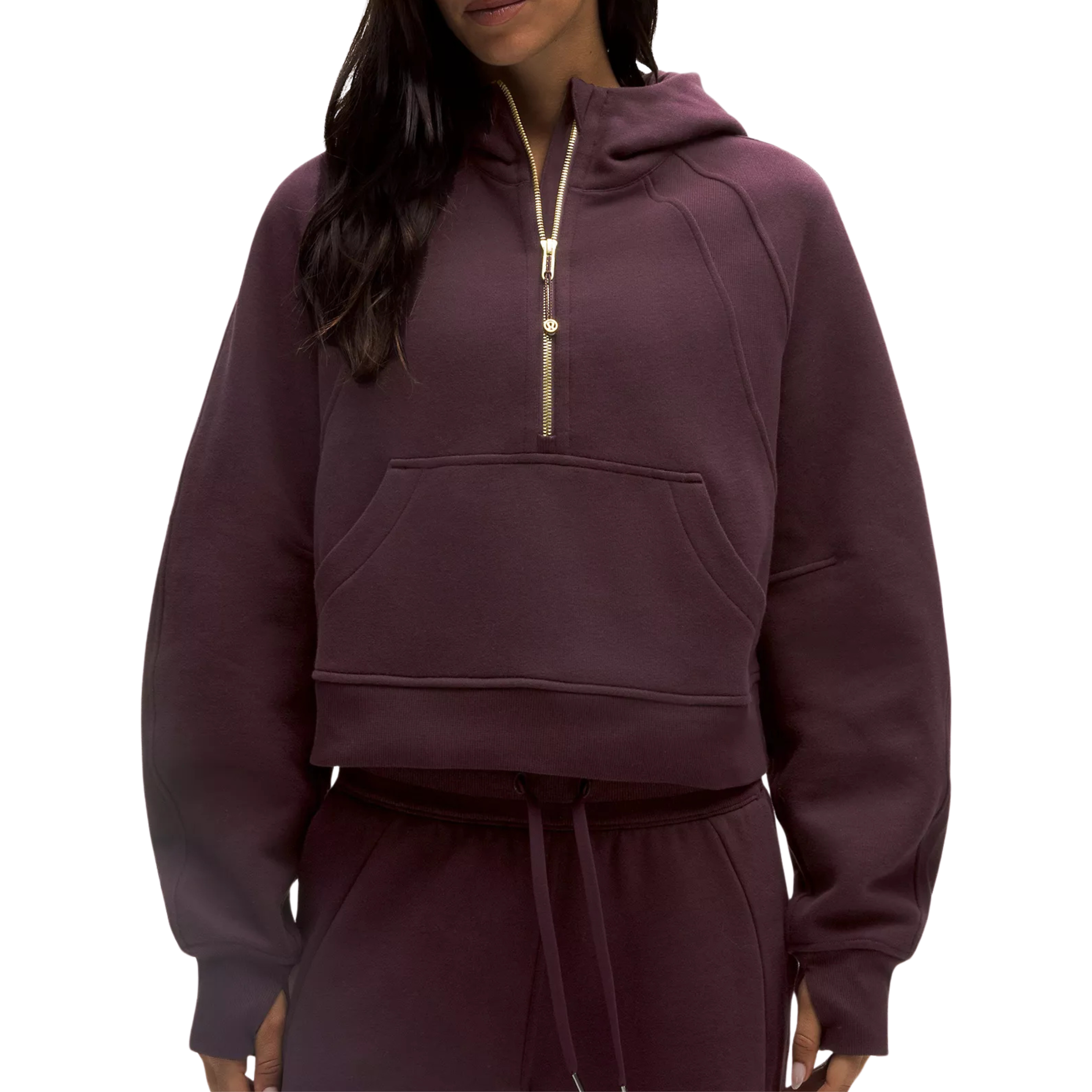 Lululemon Scuba Oversized Half-Zip Hoodie - Black Plum Gold