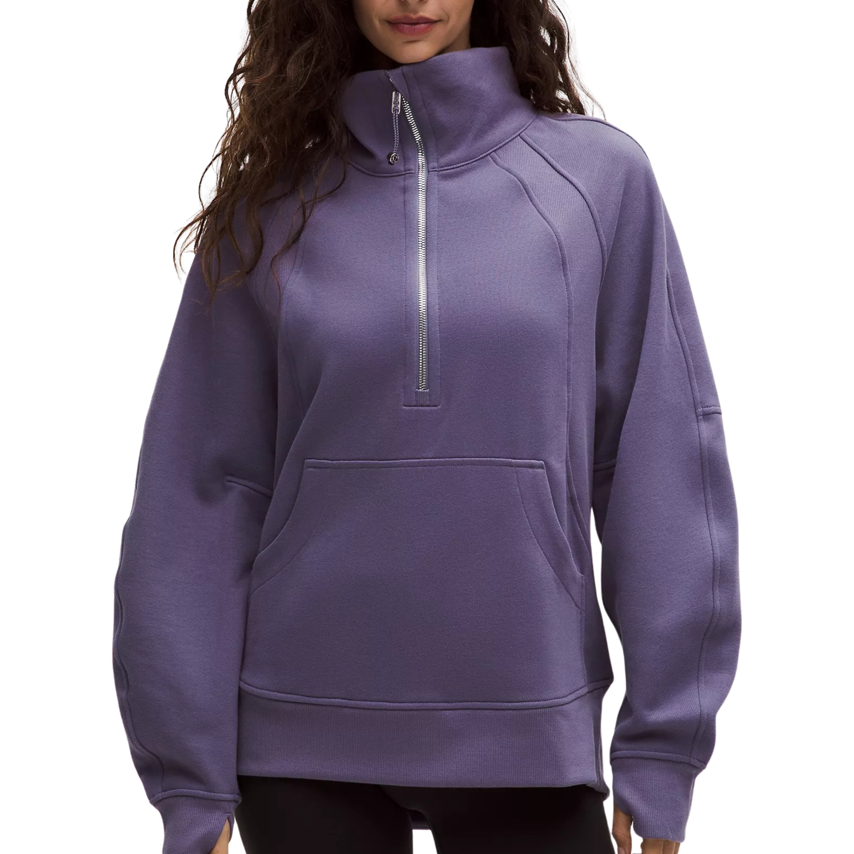 Lululemon Scuba Oversized Funnel-Neck Half Zip Long - Grape Mist
