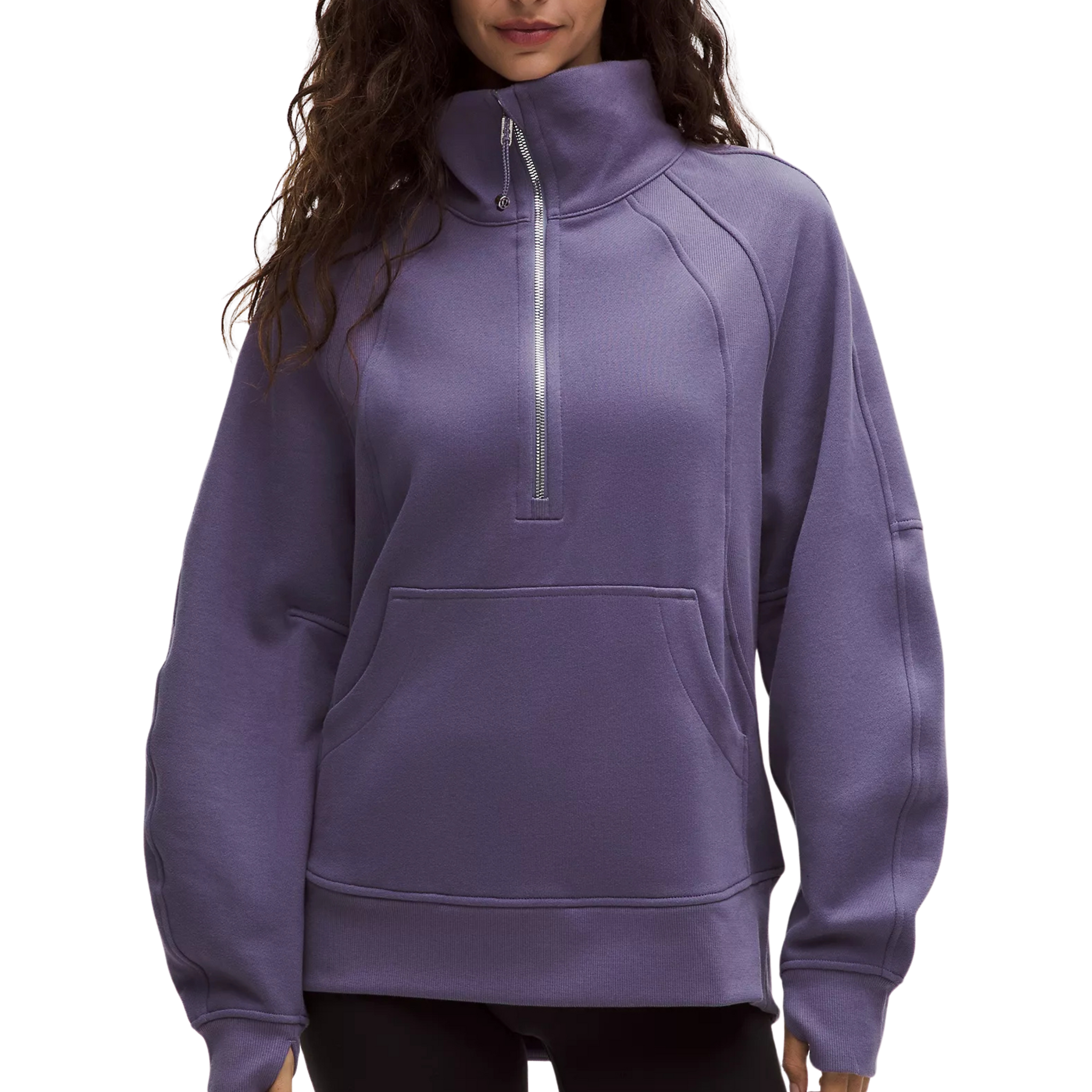 Lululemon Scuba Oversized Funnel-Neck Half Zip Long - Grape Mist