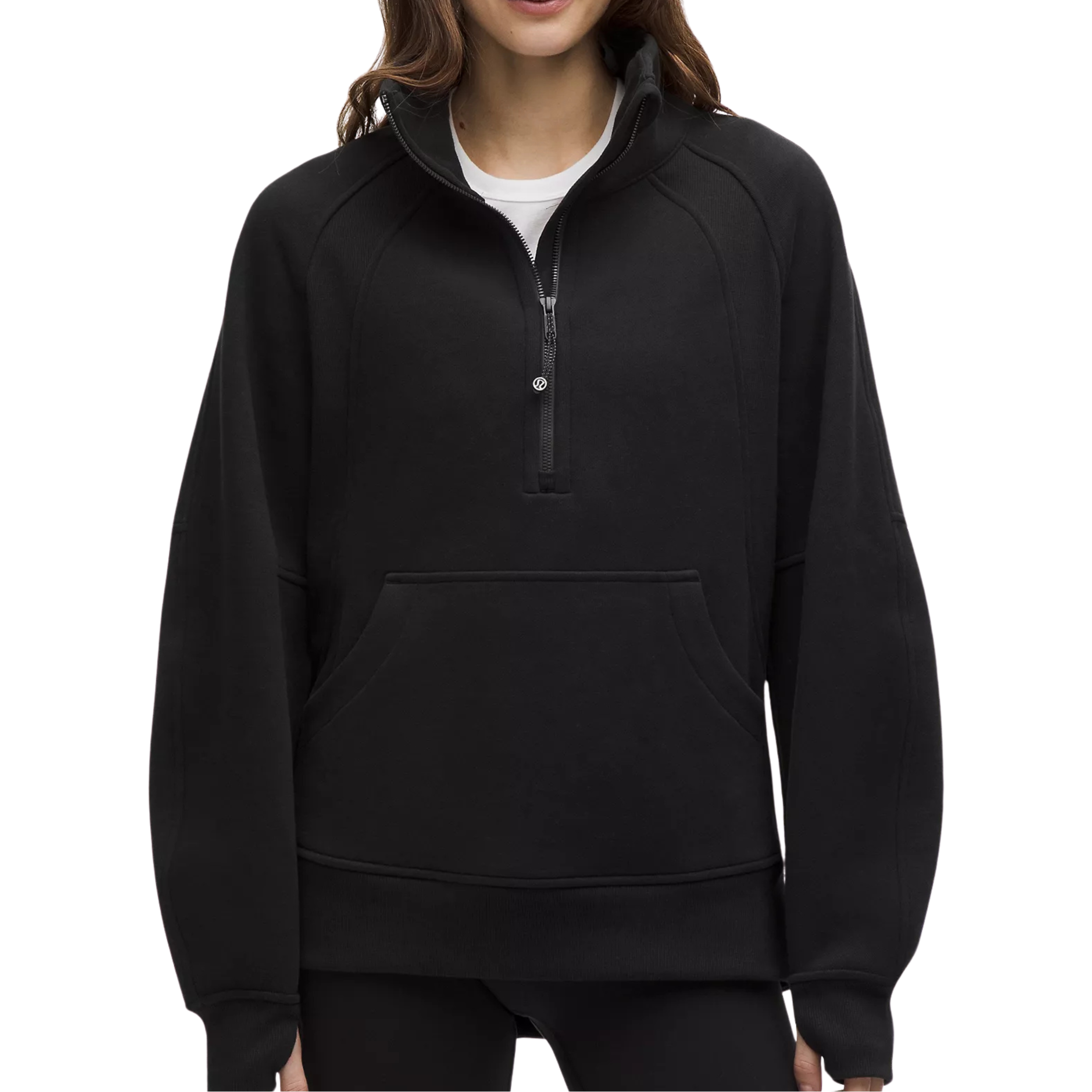 Lululemon Scuba Oversized Funnel-Neck Half Zip Long - Black