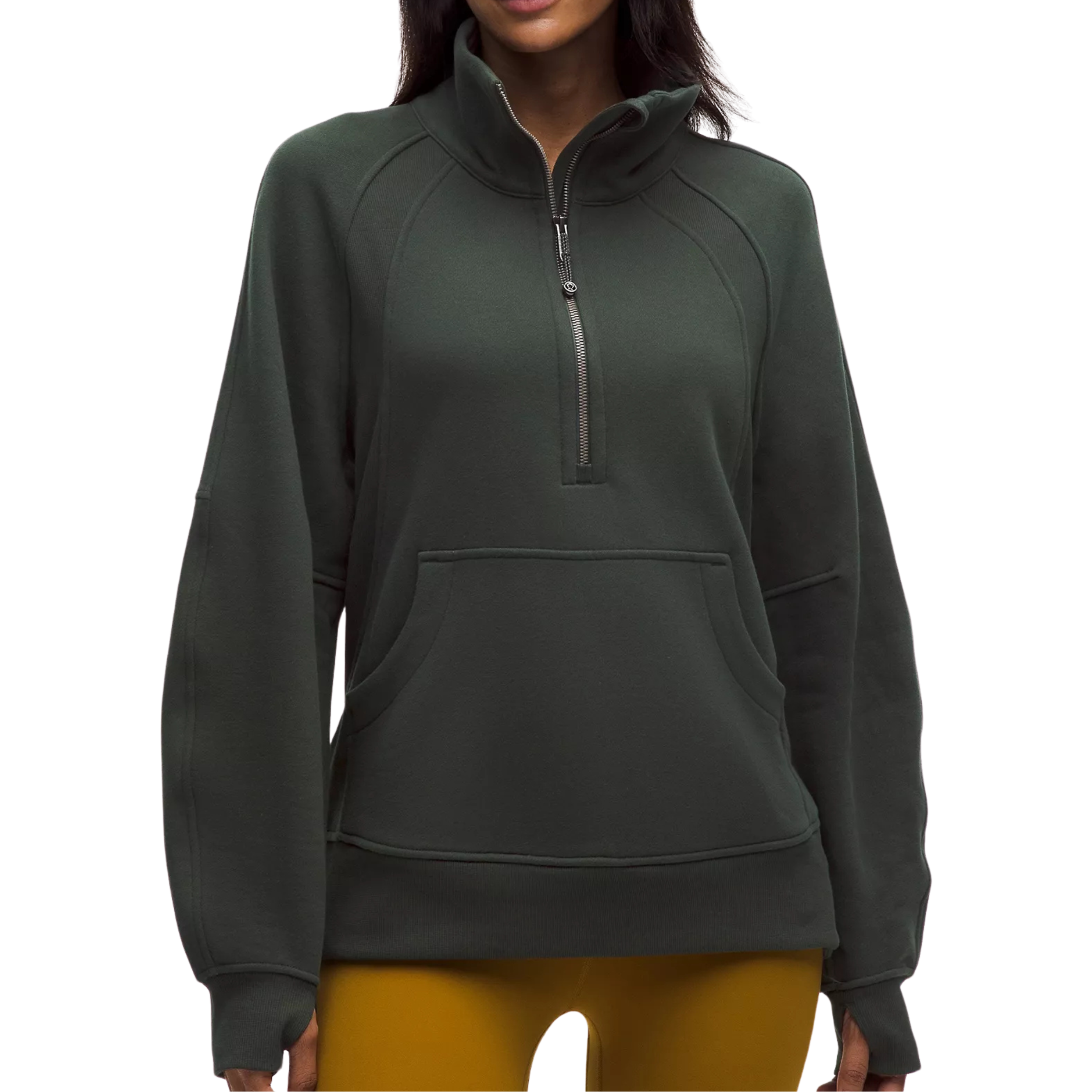 Lululemon Scuba Oversized Funnel-Neck Half Zip Long - Rainforest Green
