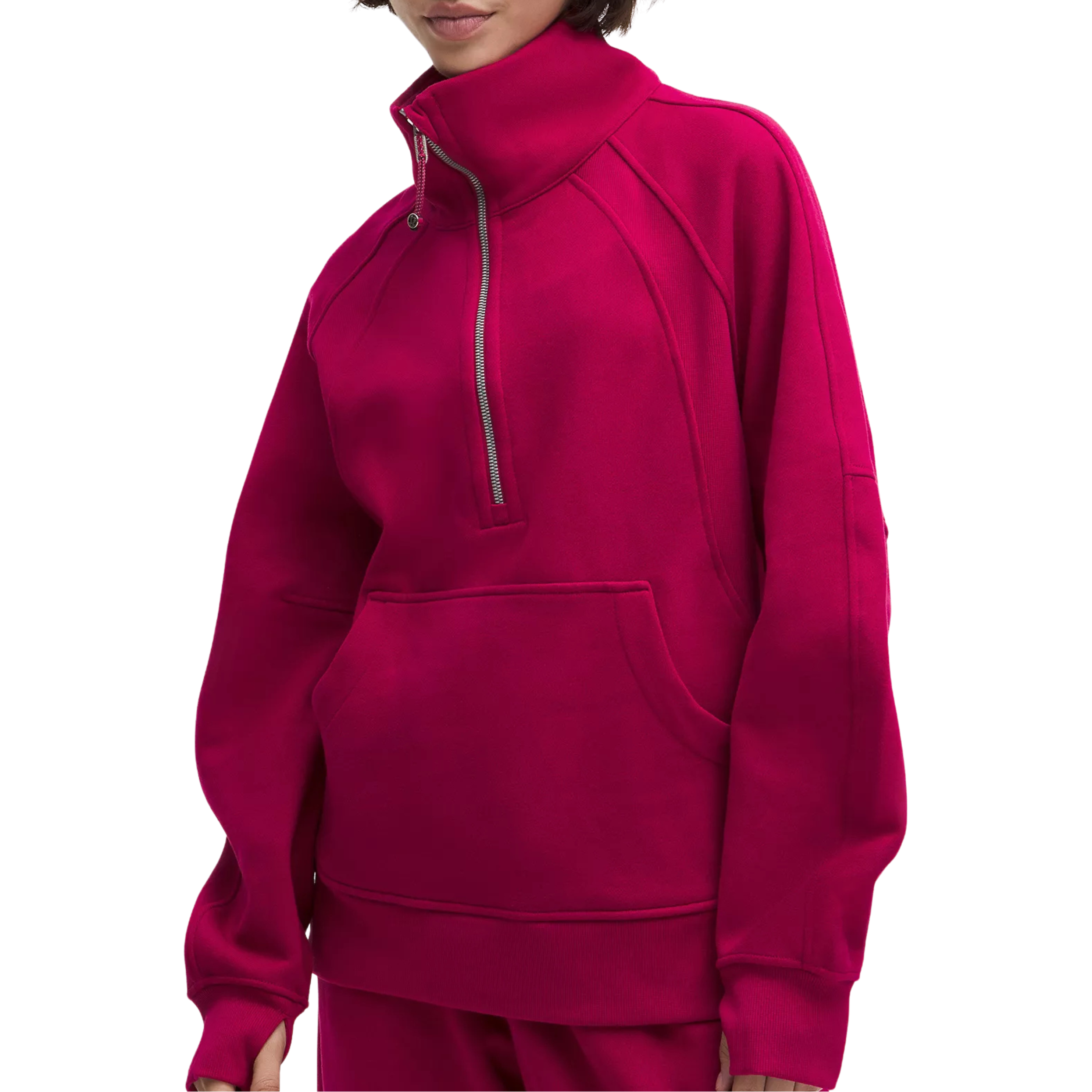 Lululemon Scuba Oversized Funnel-Neck Half Zip Long - Berry Rumble