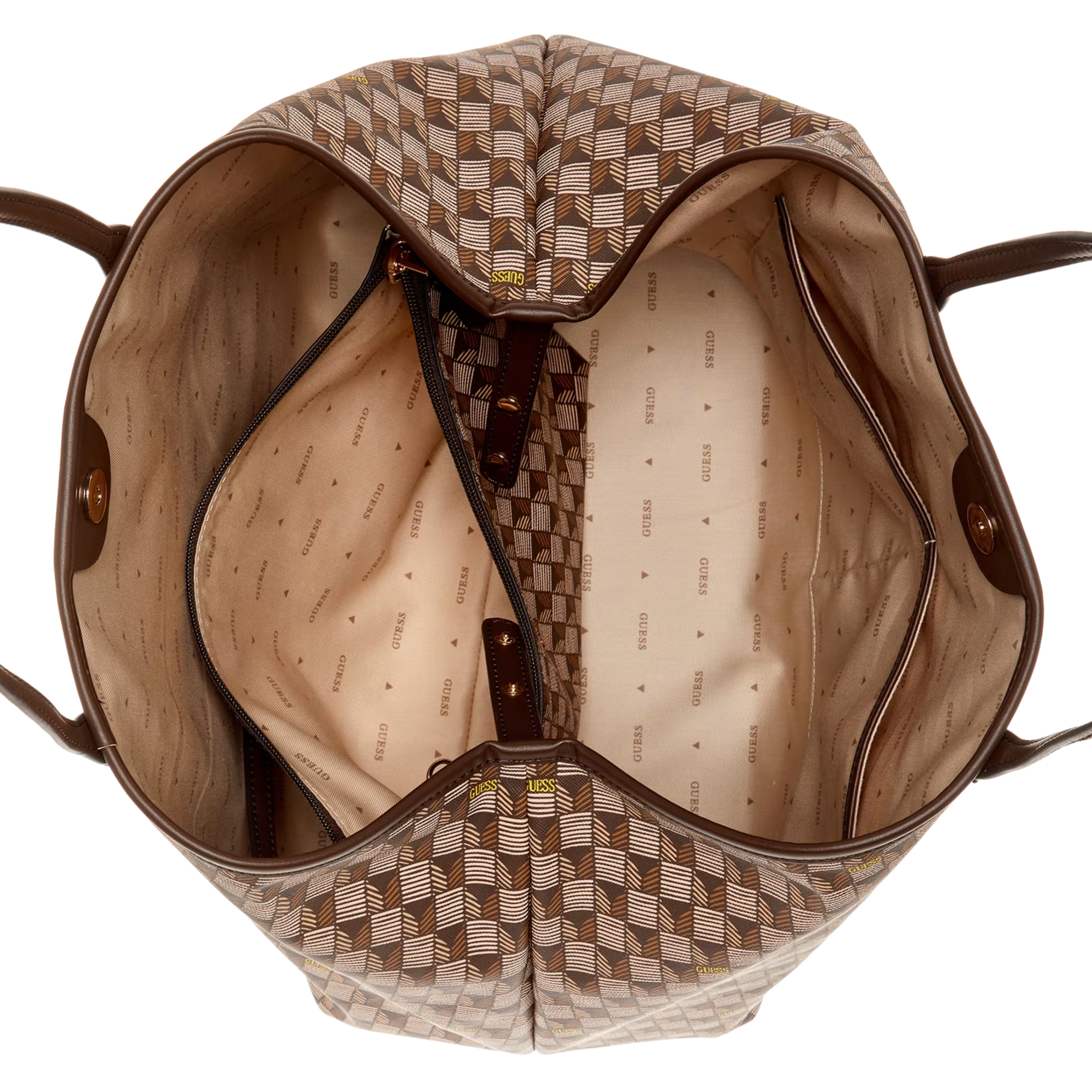 Guess Women G Wave Large Tote Set - Brown Multi