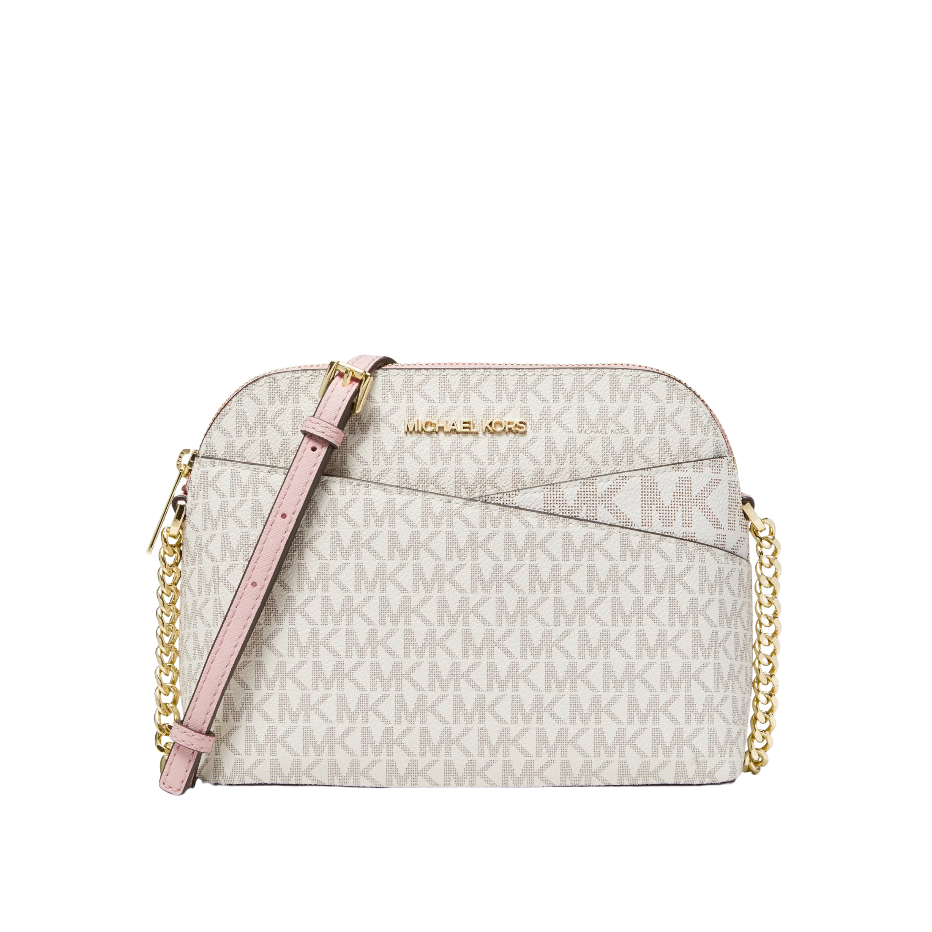 Michael Kors Women Jet Set Travel Medium Logo Dome Crossbody Bag - Powder Blush Multi