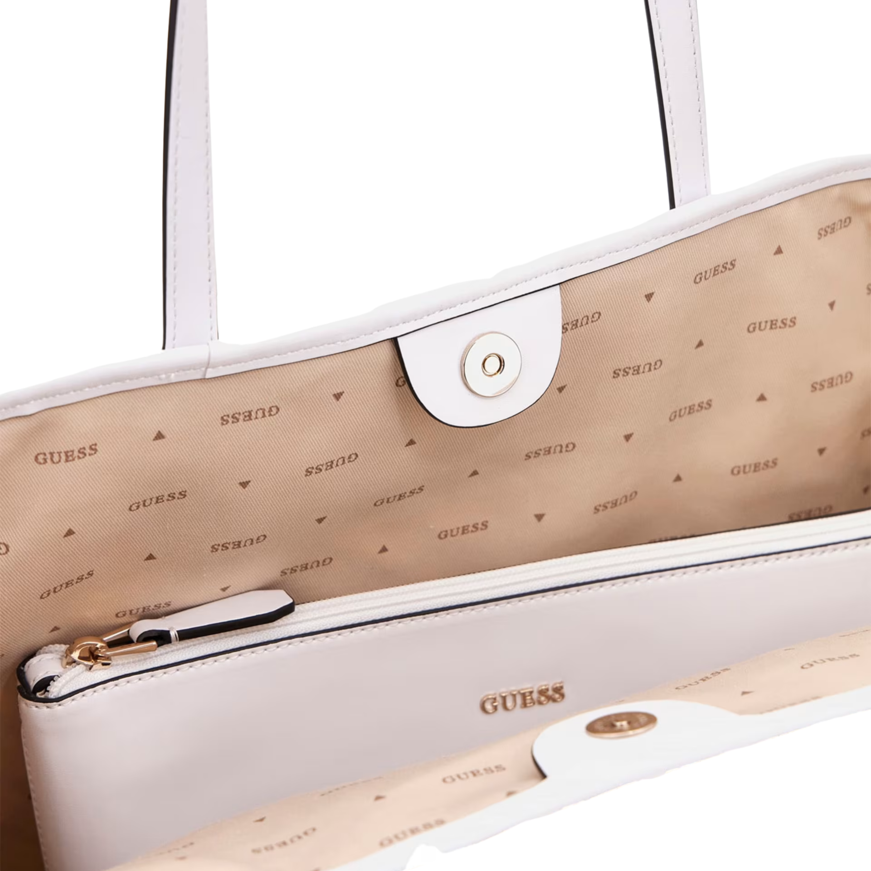 Guess Women Vikky Woven Straw Tote Set - New Tan Wash