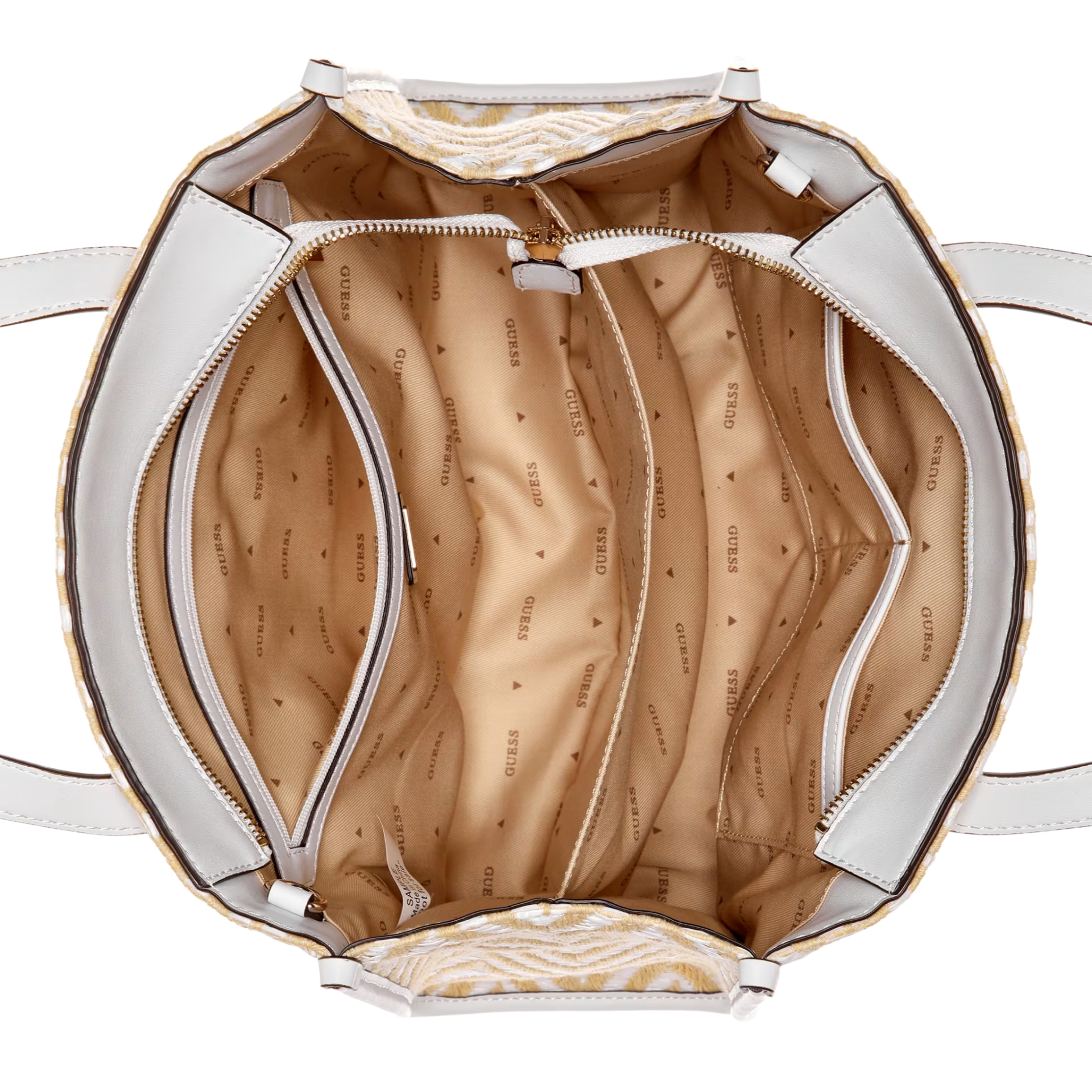 Guess Women Silvana Chevron Tote - White Multi