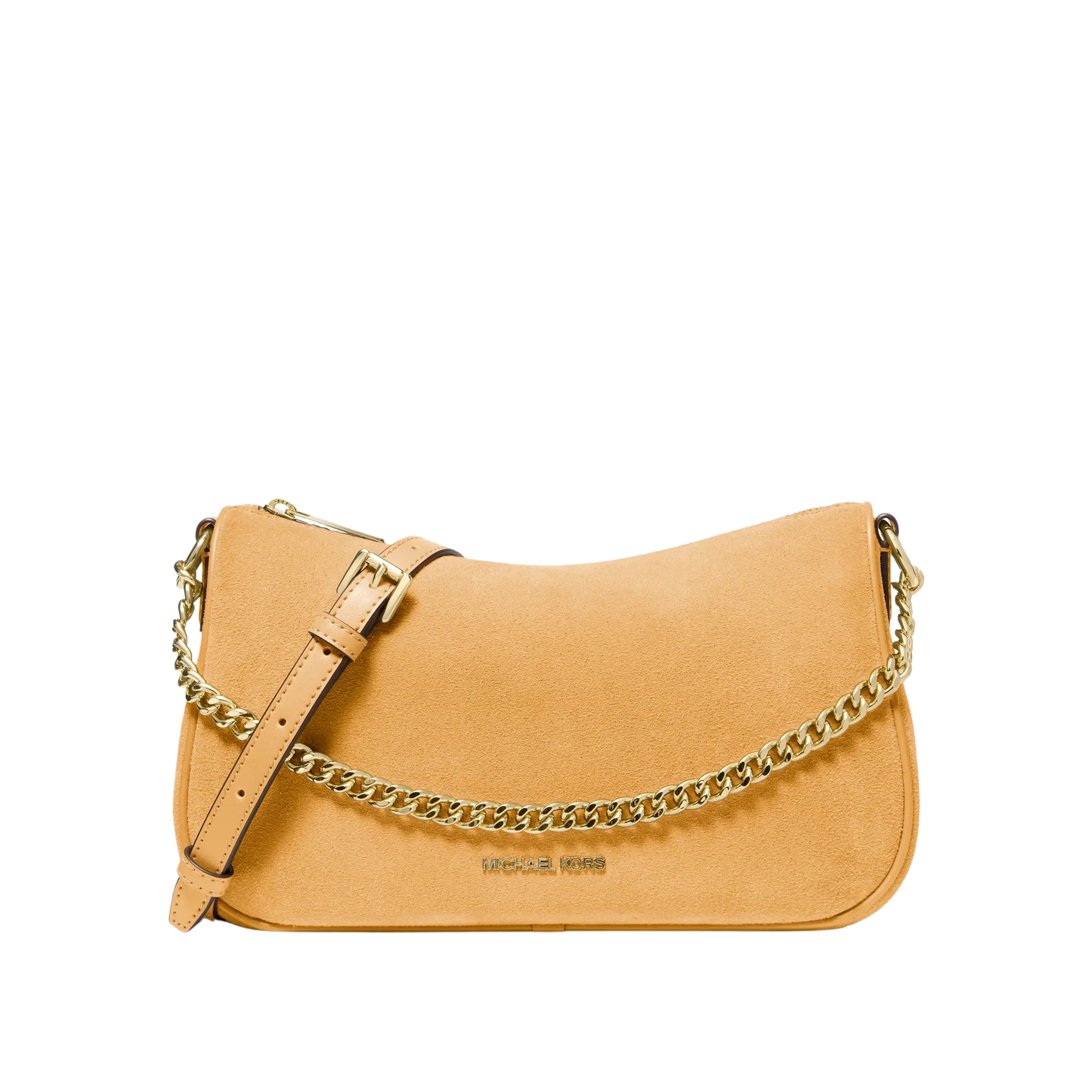 Michael Kors Women Carmela Medium Suede Convertible Crossbody Bag - Honeywheat