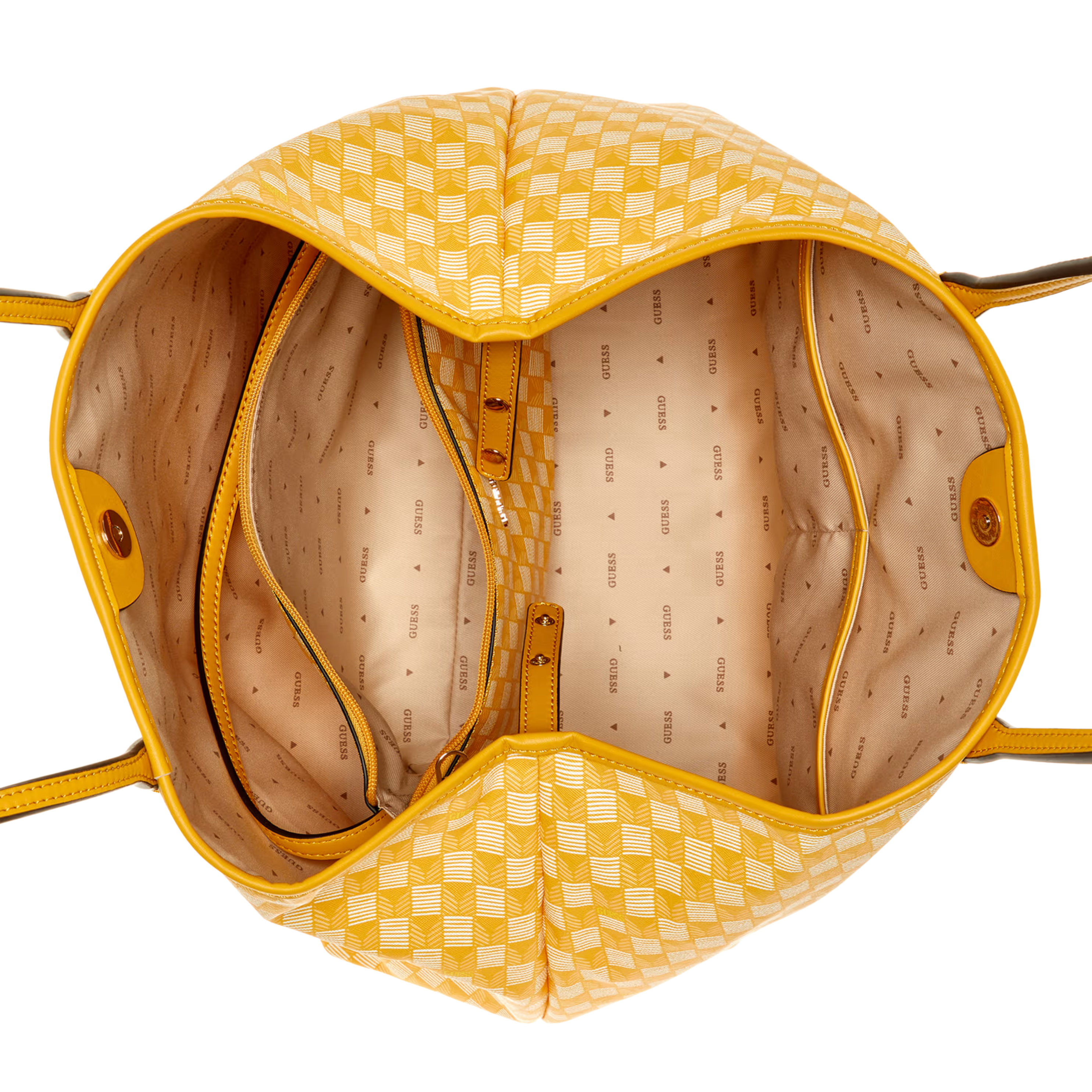 Guess Women G Wave Large Tote Set - Yellow Logo