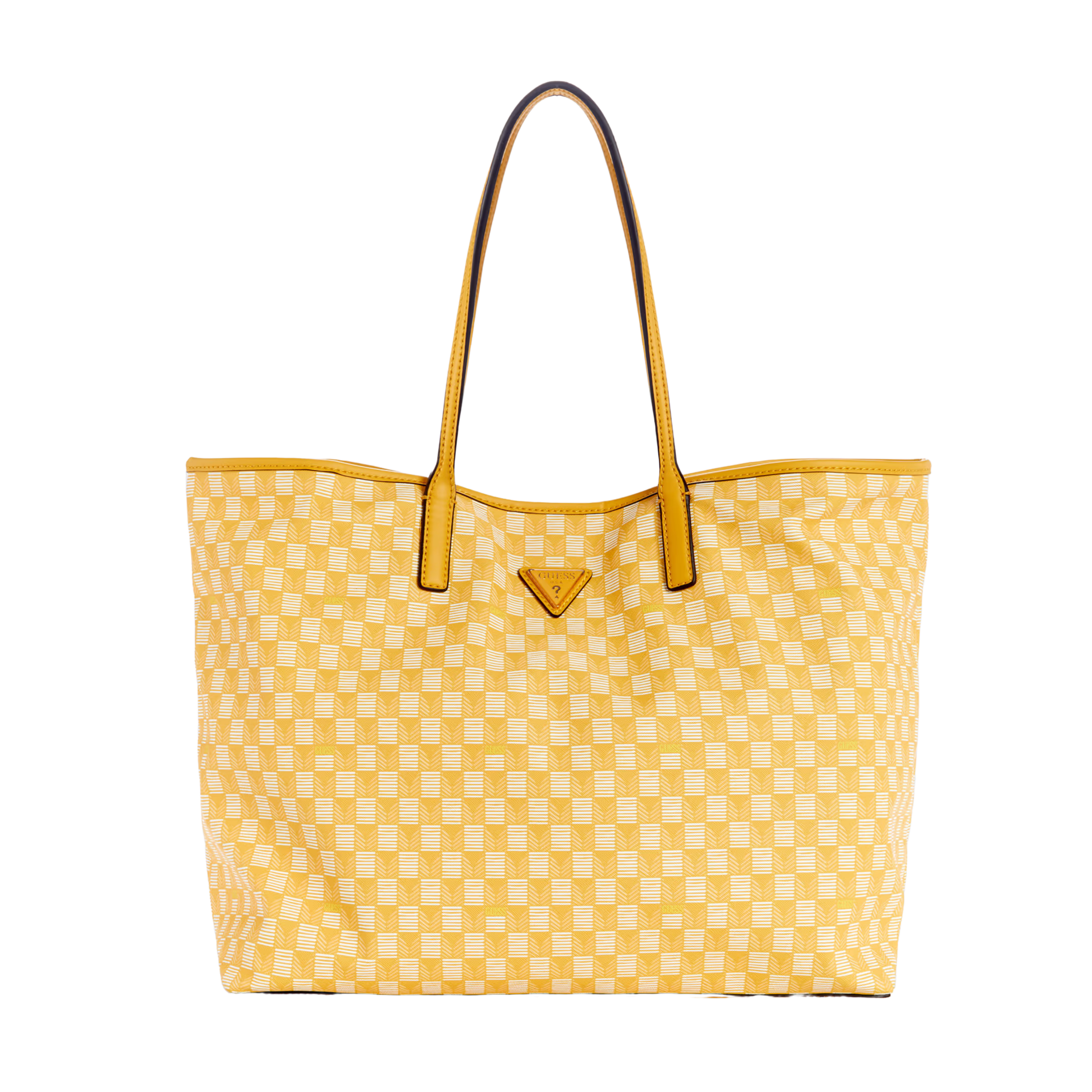 Guess Women G Wave Large Tote Set - Yellow Logo