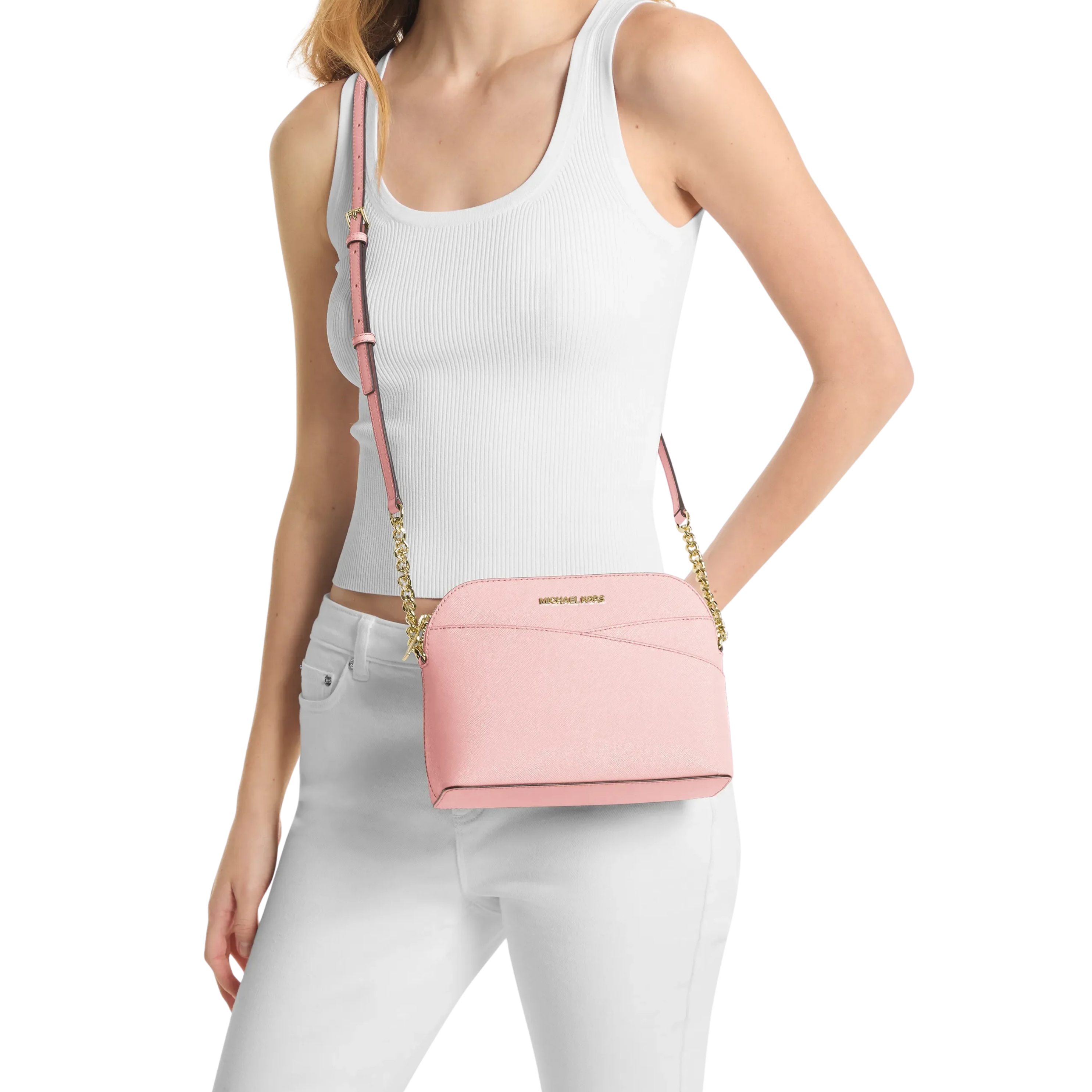 Michael Kors Women Jet Set Travel Medium Dome Crossbody Bag - Powder Blush