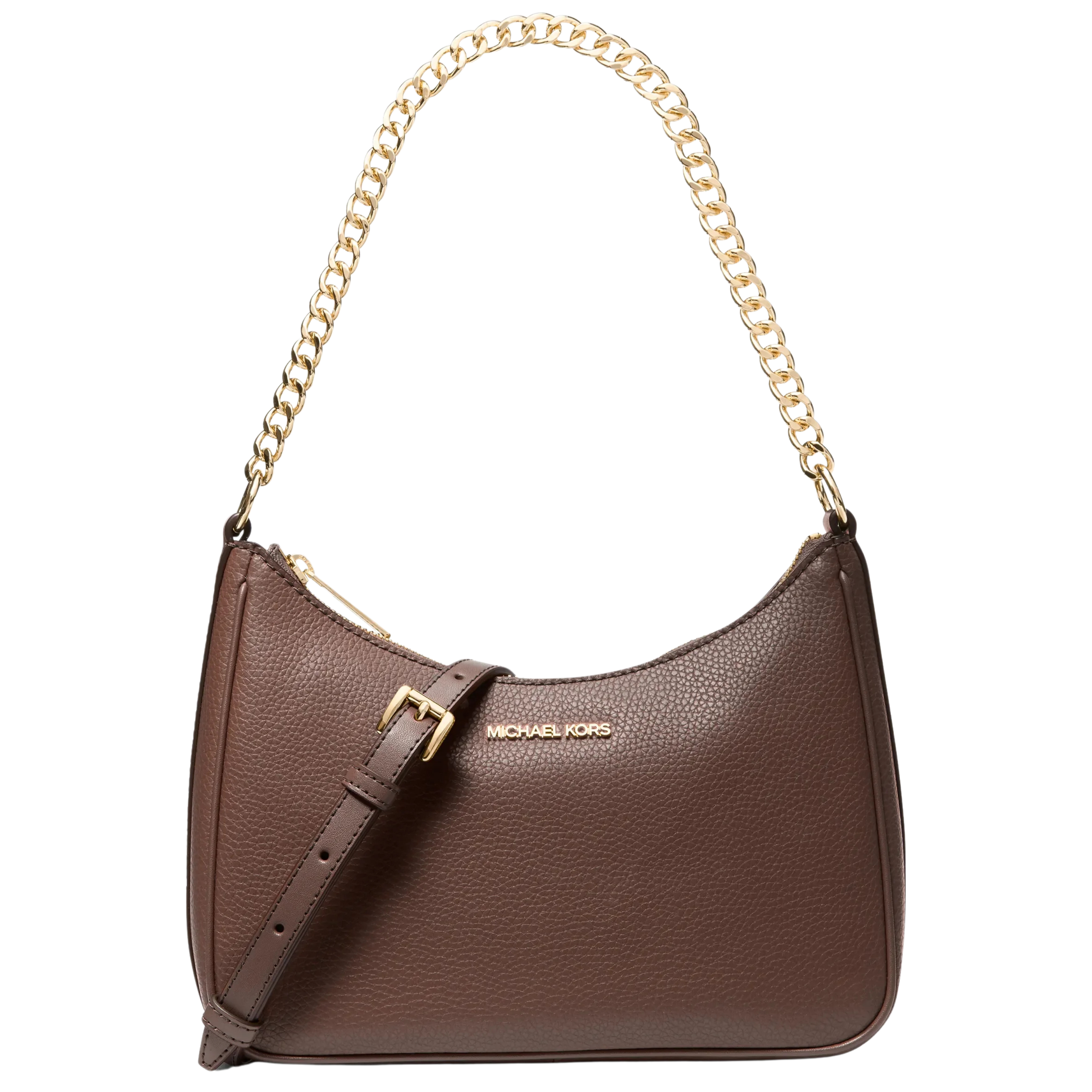 Michael Kors Women Jet Set Large Pebbled Leather Convertible Crossbody Bag - Nutmeg