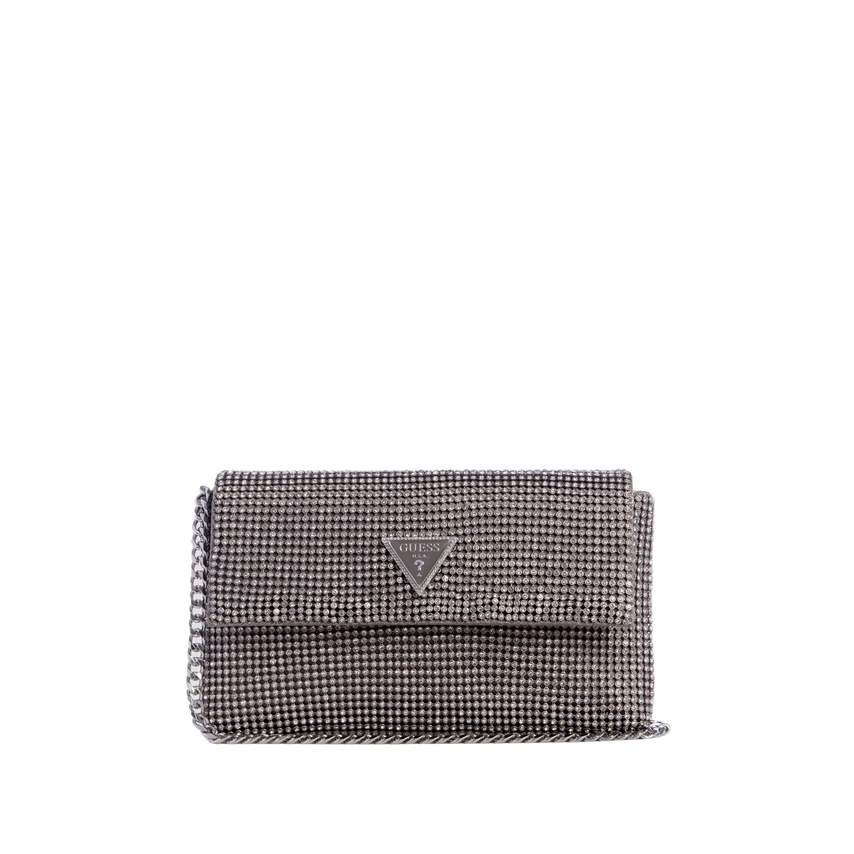 Guess Women Zalina Mesh Clutch - Silver