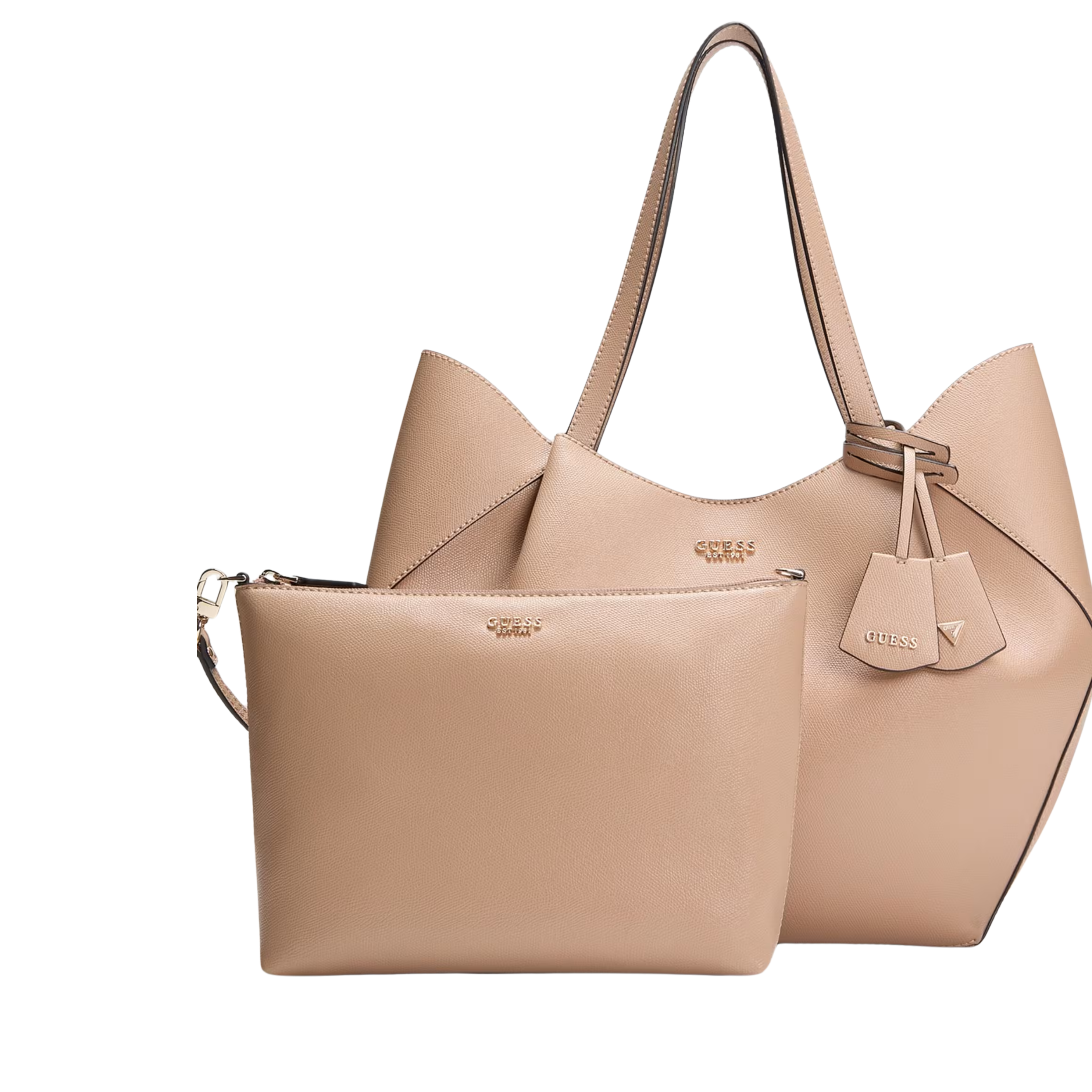 Guess Women Amorette Pochette Tote - Beige Overflow