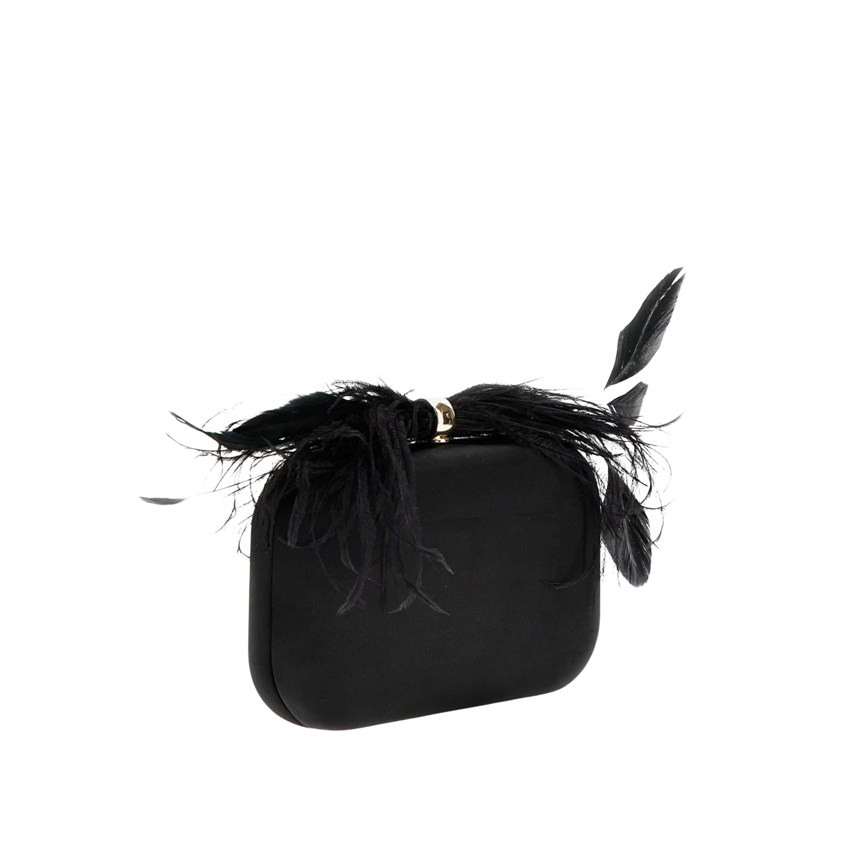 Guess Women Keyah Feather Top Clutch - Black
