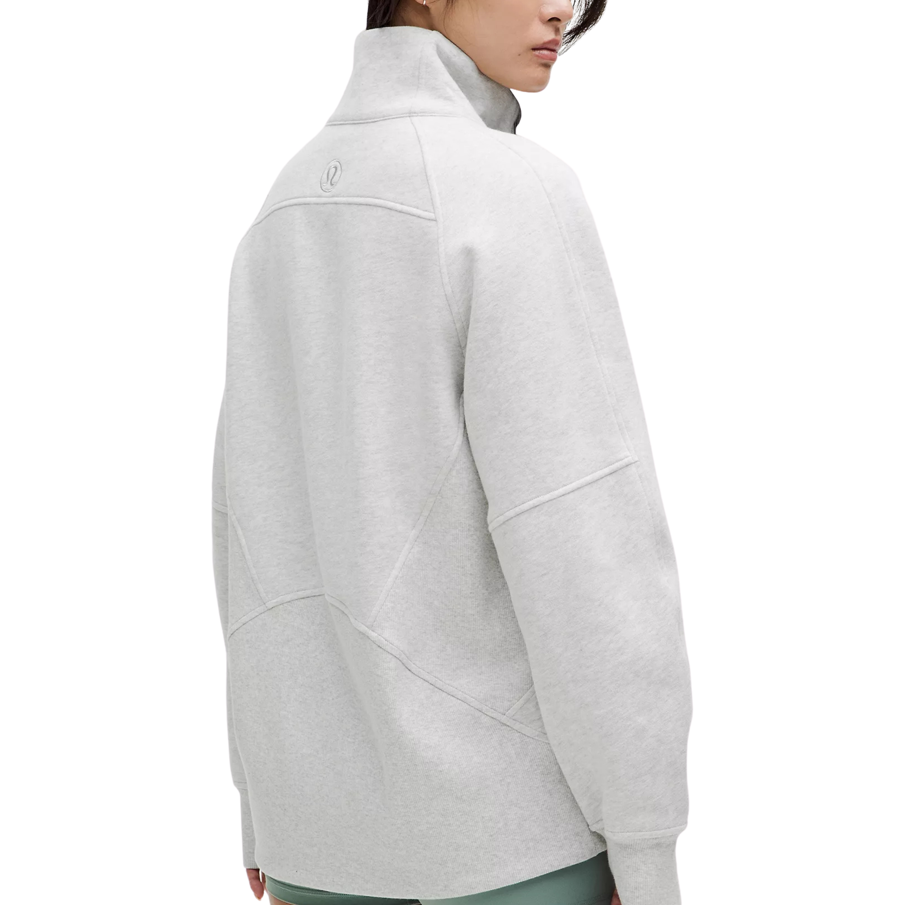 Lululemon Scuba Oversized Funnel-Neck Half Zip Long - Ultra Light Grey