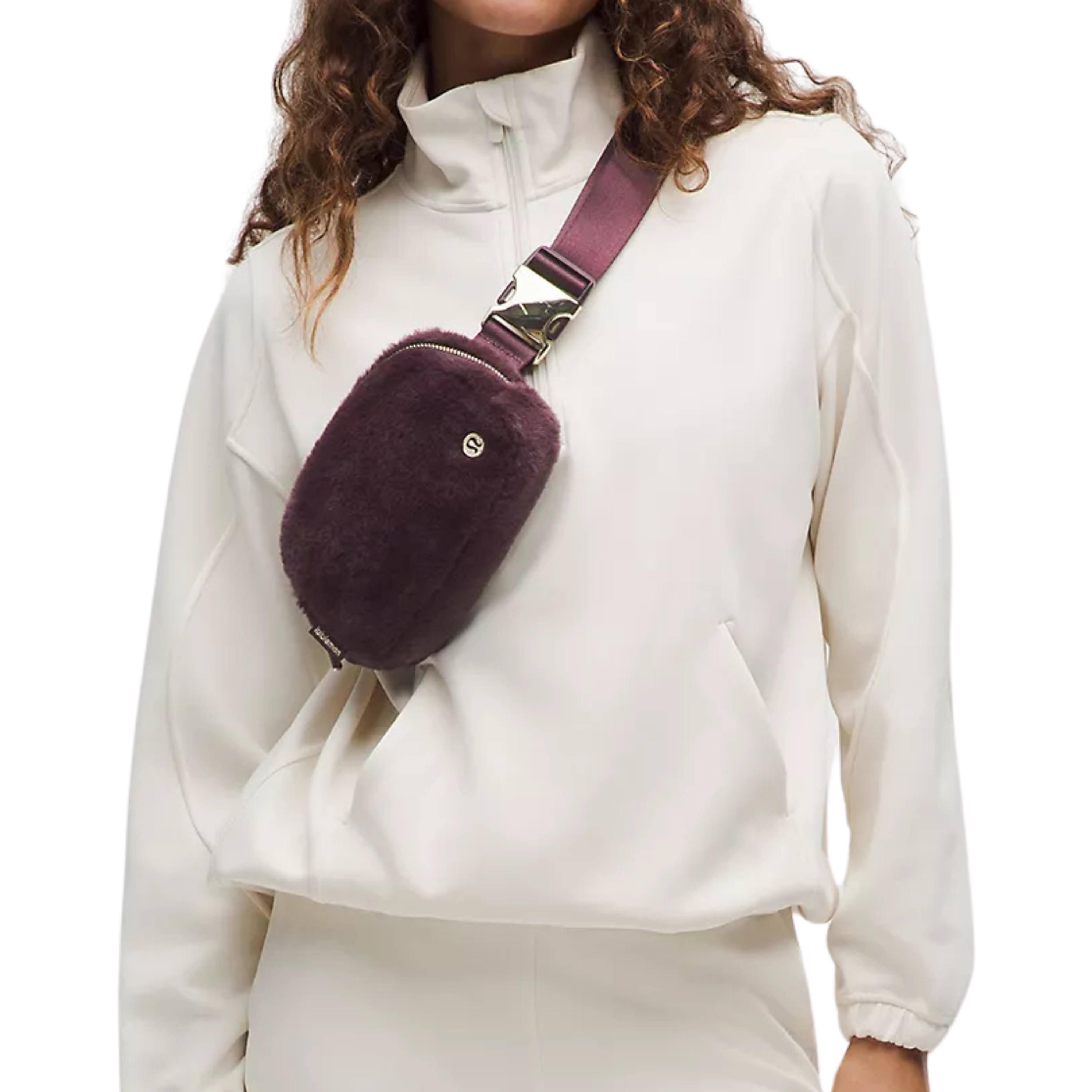 Lululemon Everywhere Belt Bag 1L Plush Fleece - Black Plum Gold