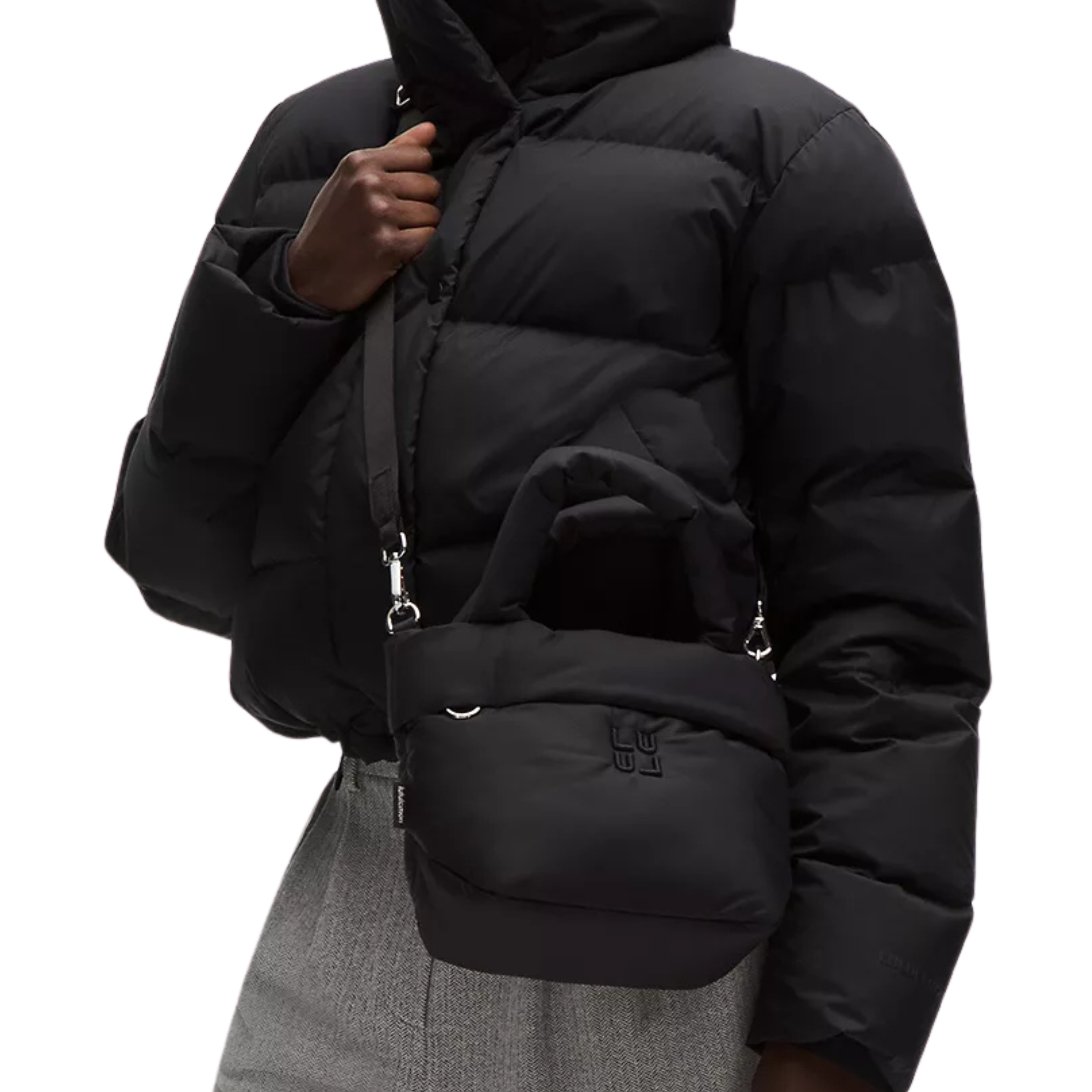 Lululemon On My Level Tote Bag Small 3L Puffy - Black Silver