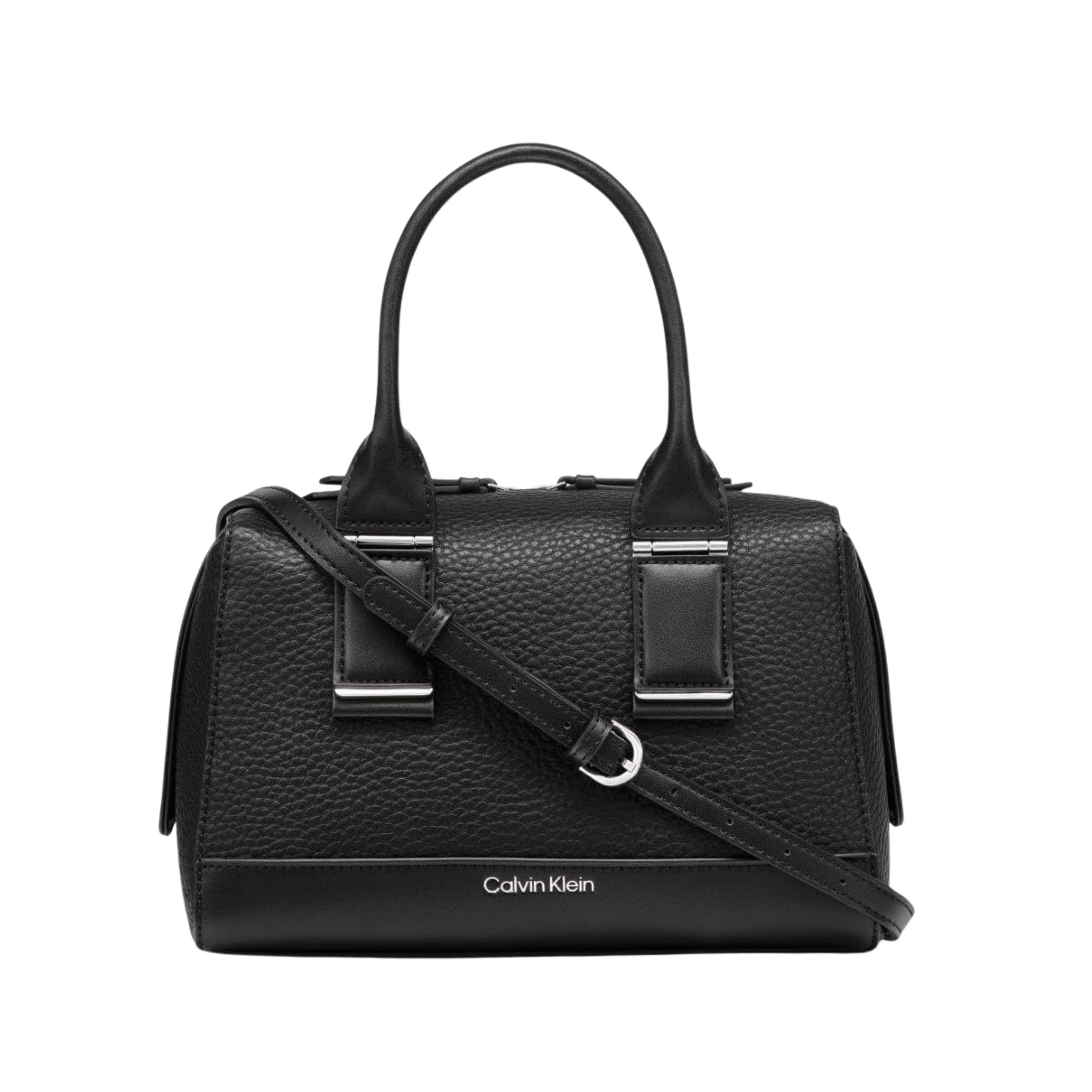 Calvin Klein Women Jett Top Zip Satchel Bag - Black Silver