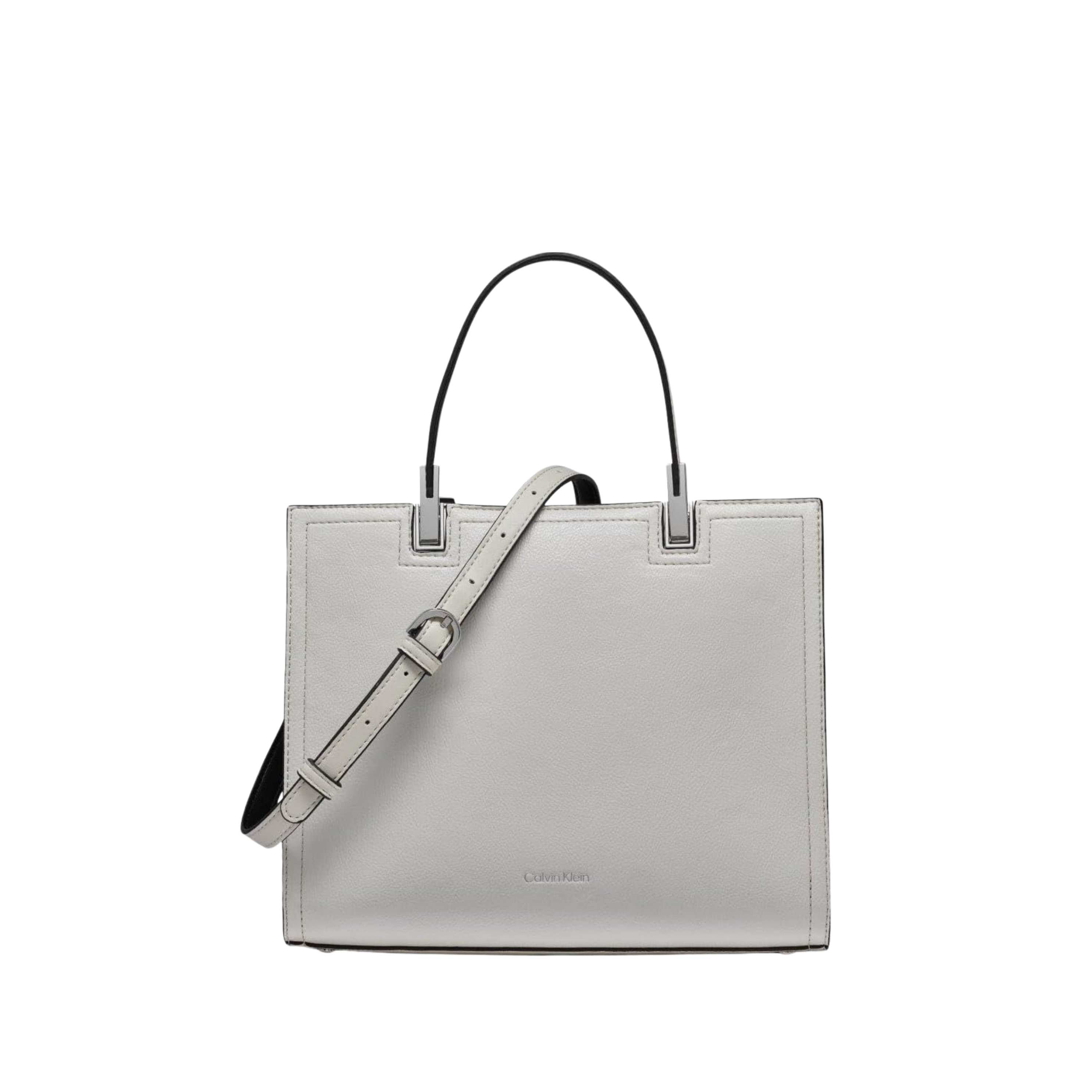 Calvin Klein Women Verne Triple Compartment Satchel Bag - Grey Black