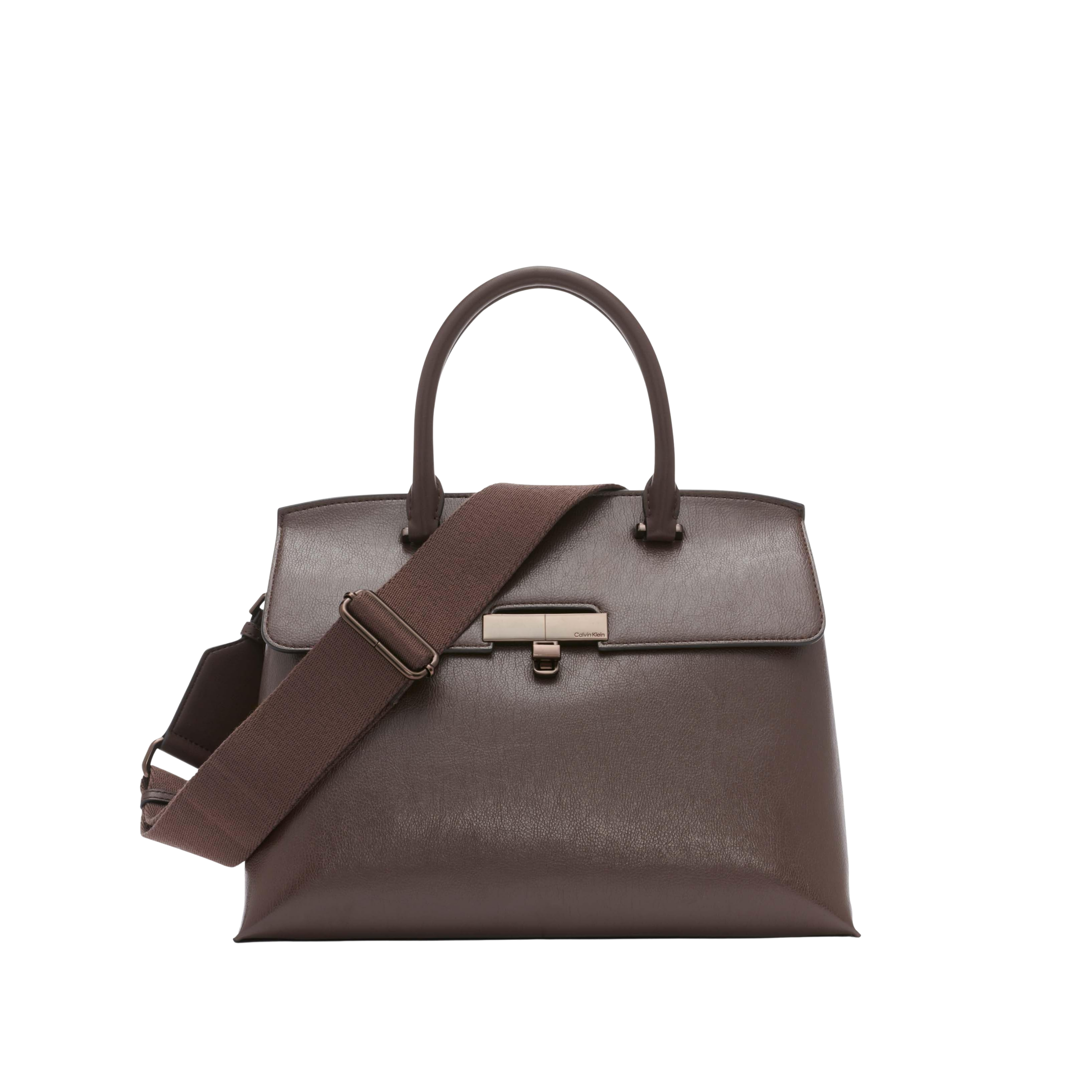 Calvin Klein Women Becky Turn Lock Satchel Bag - Java