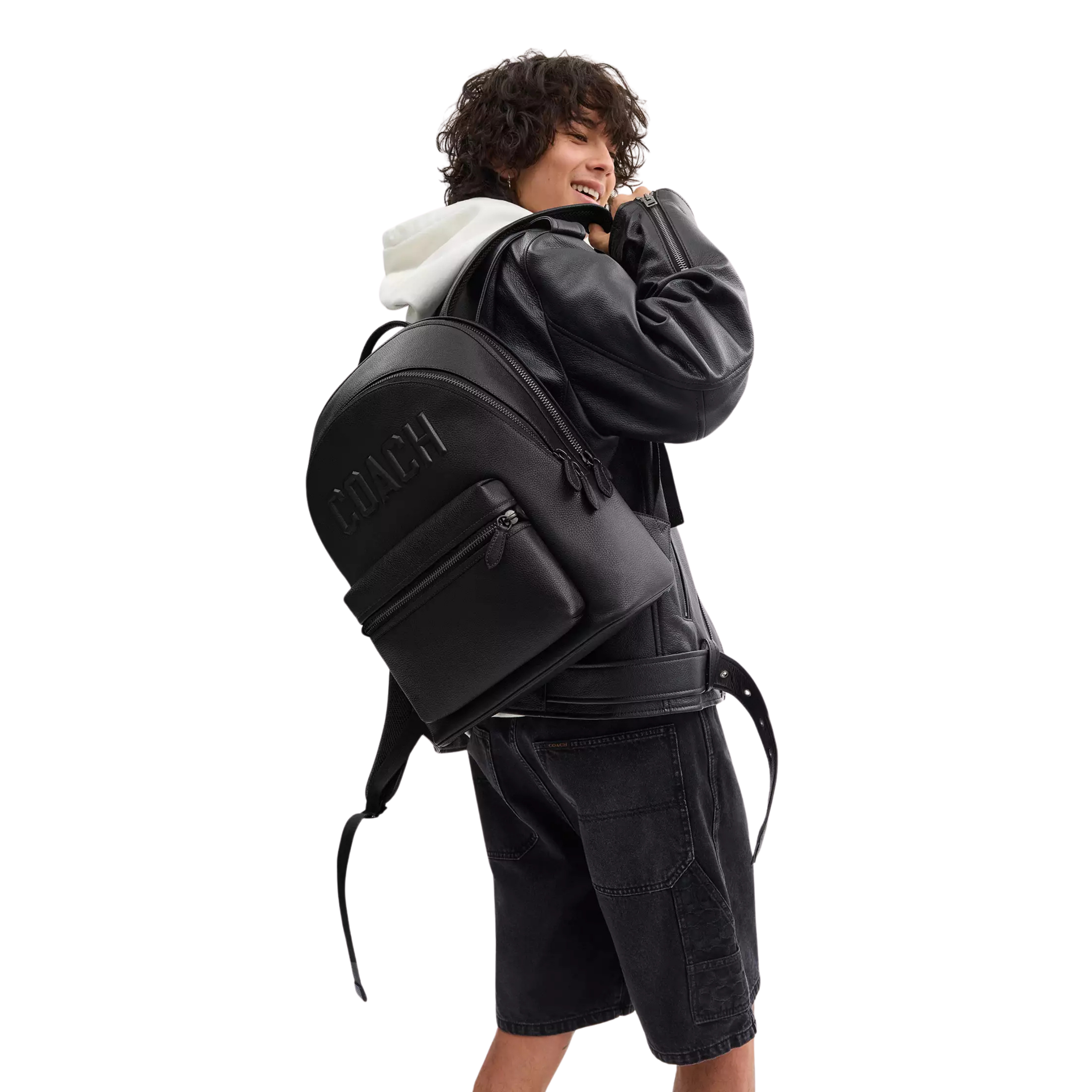 COACH Men Charter Backpack With Coach Graphic - Black