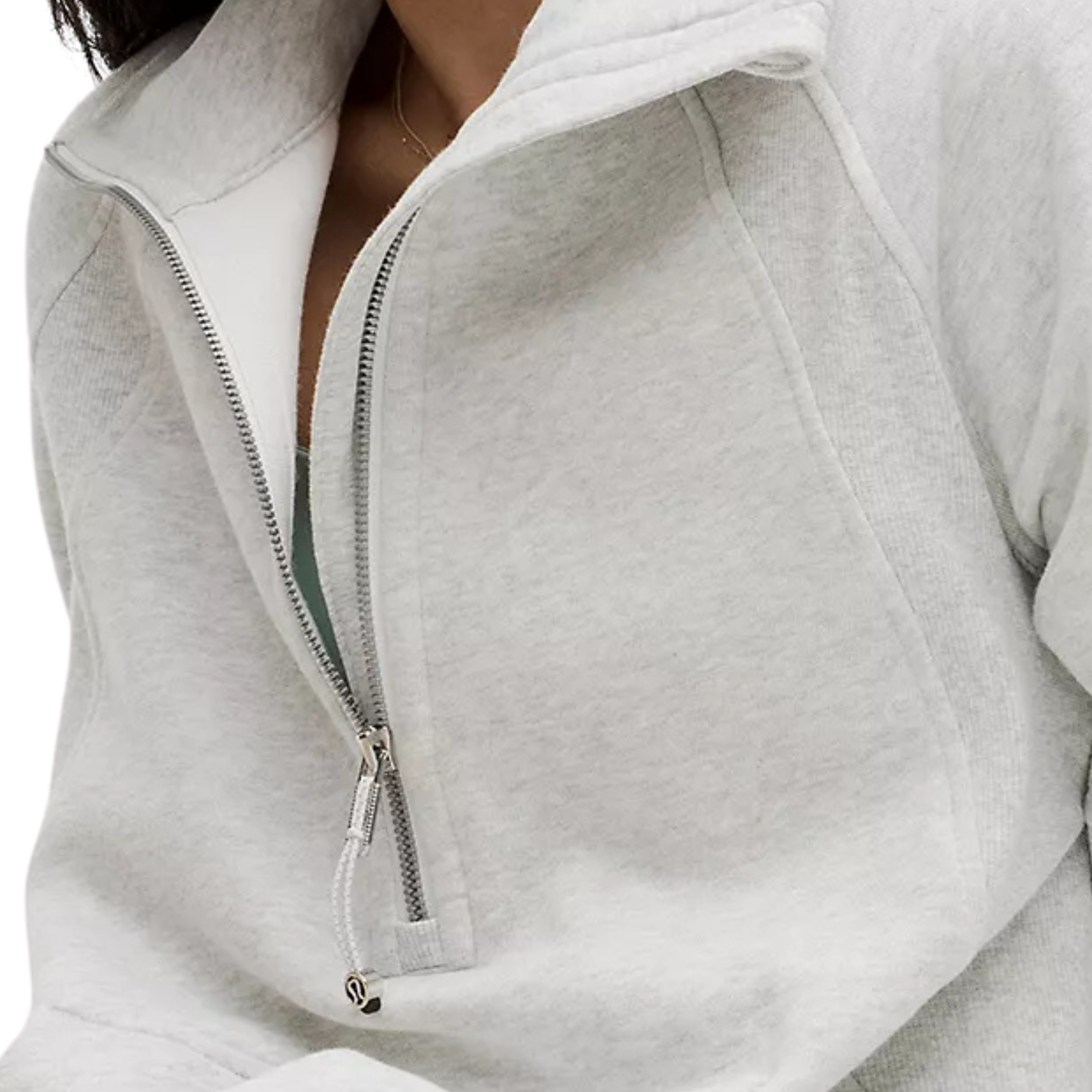 Lululemon Scuba Oversized Funnel-Neck Half Zip Long - Ultra Light Grey