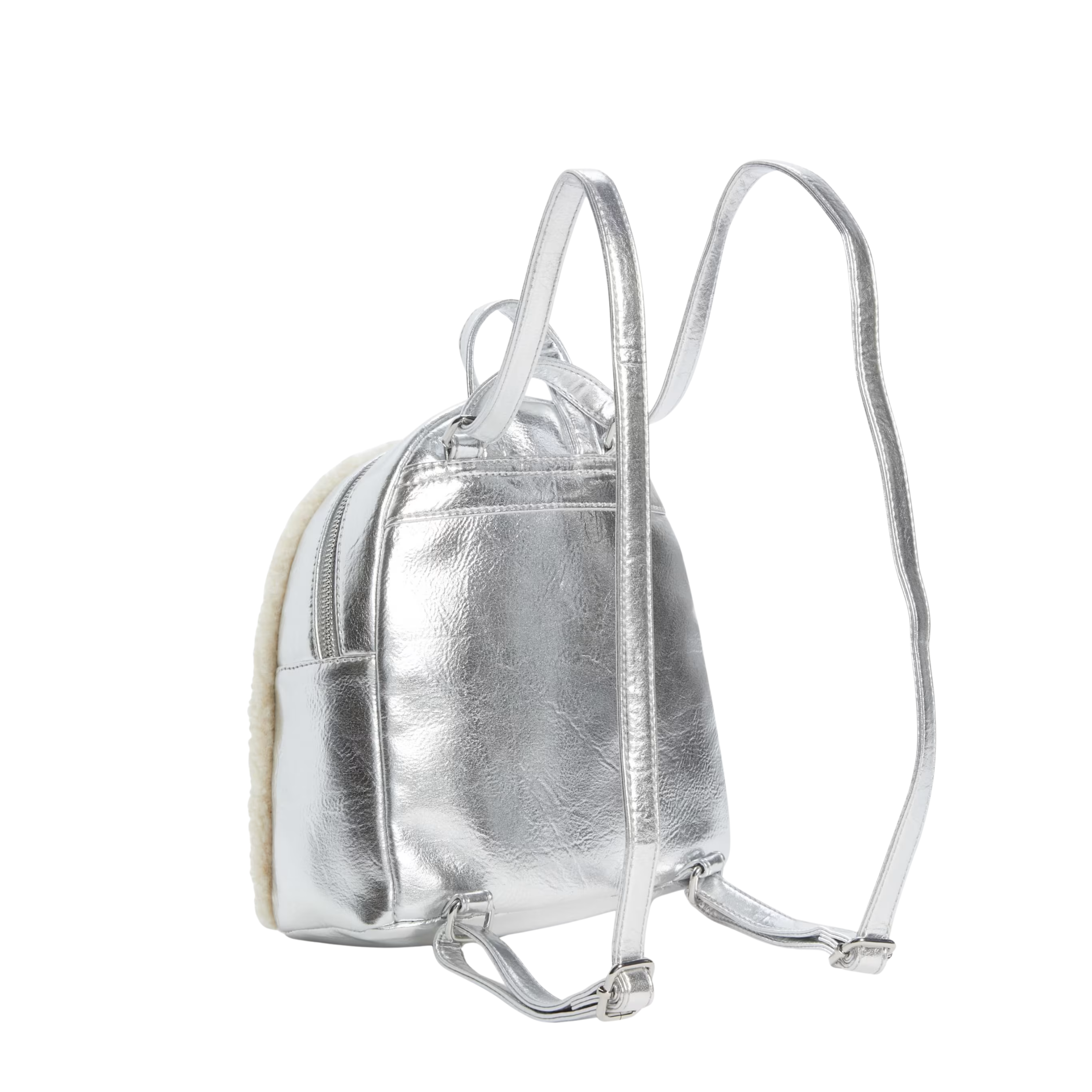 GUESS Women Gina Sherpa Backpack - Silver