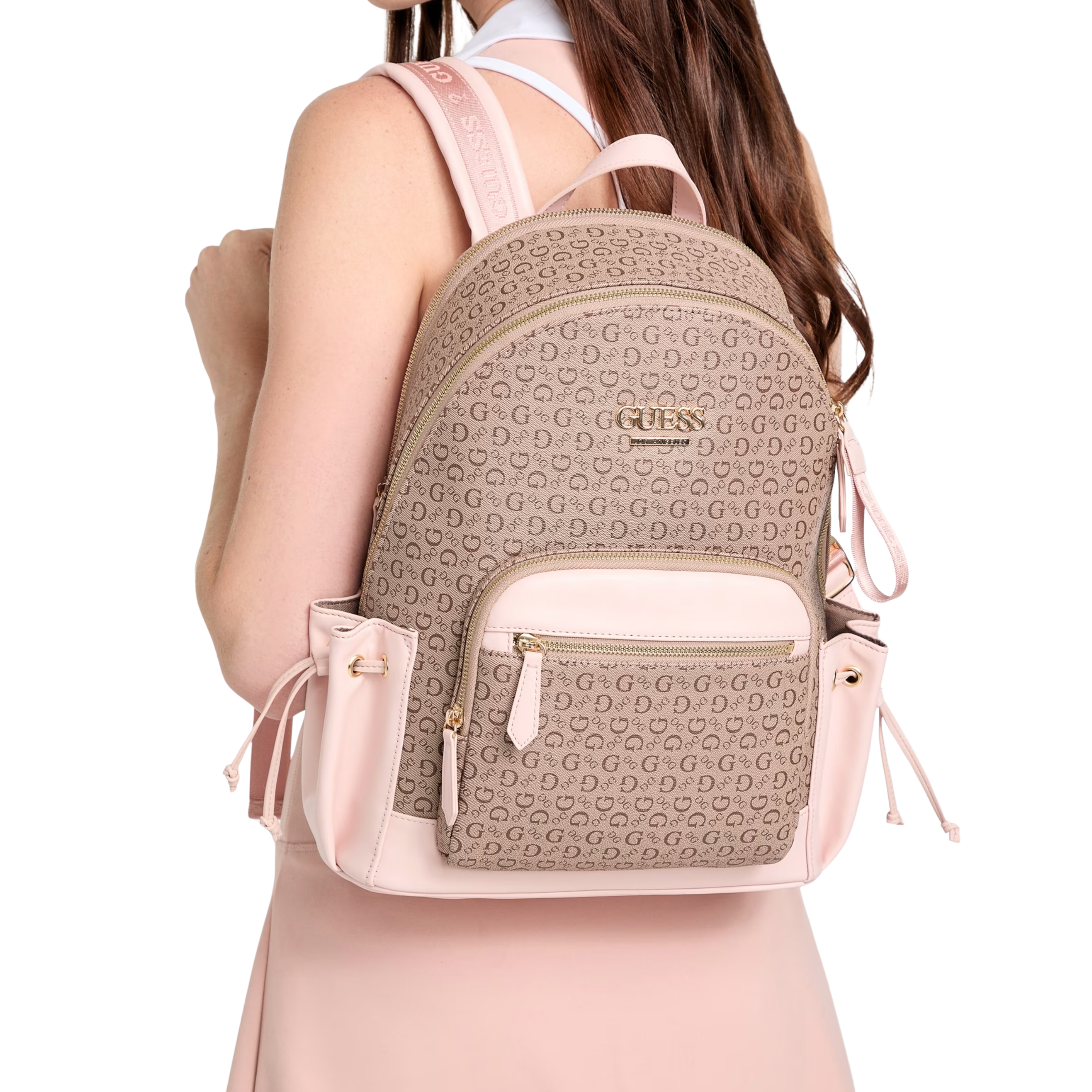 GUESS Women Charli Embossed Logo Backpack - Brown