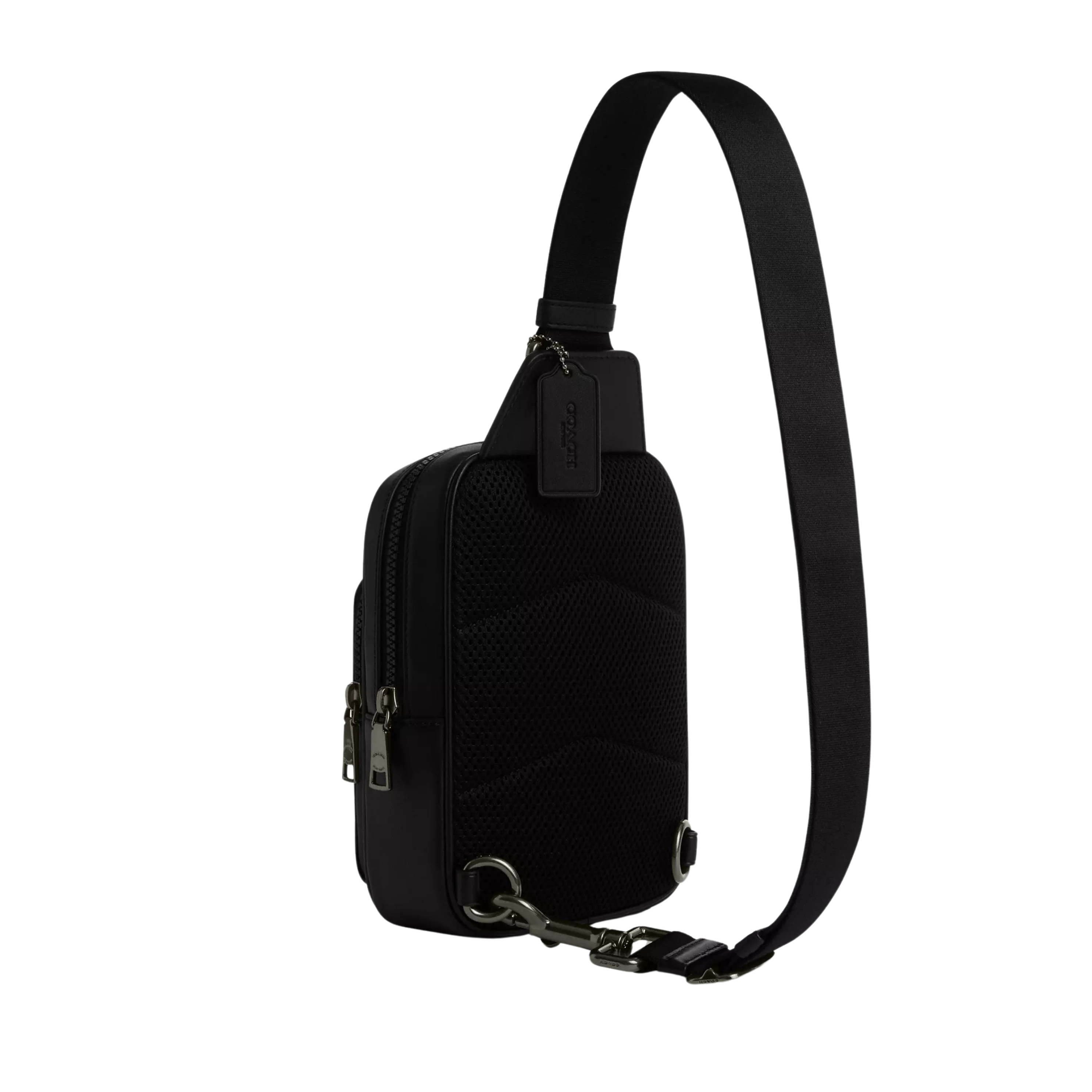 COACH Men Racer Sling Pack - Gunmetal Charcoal Black