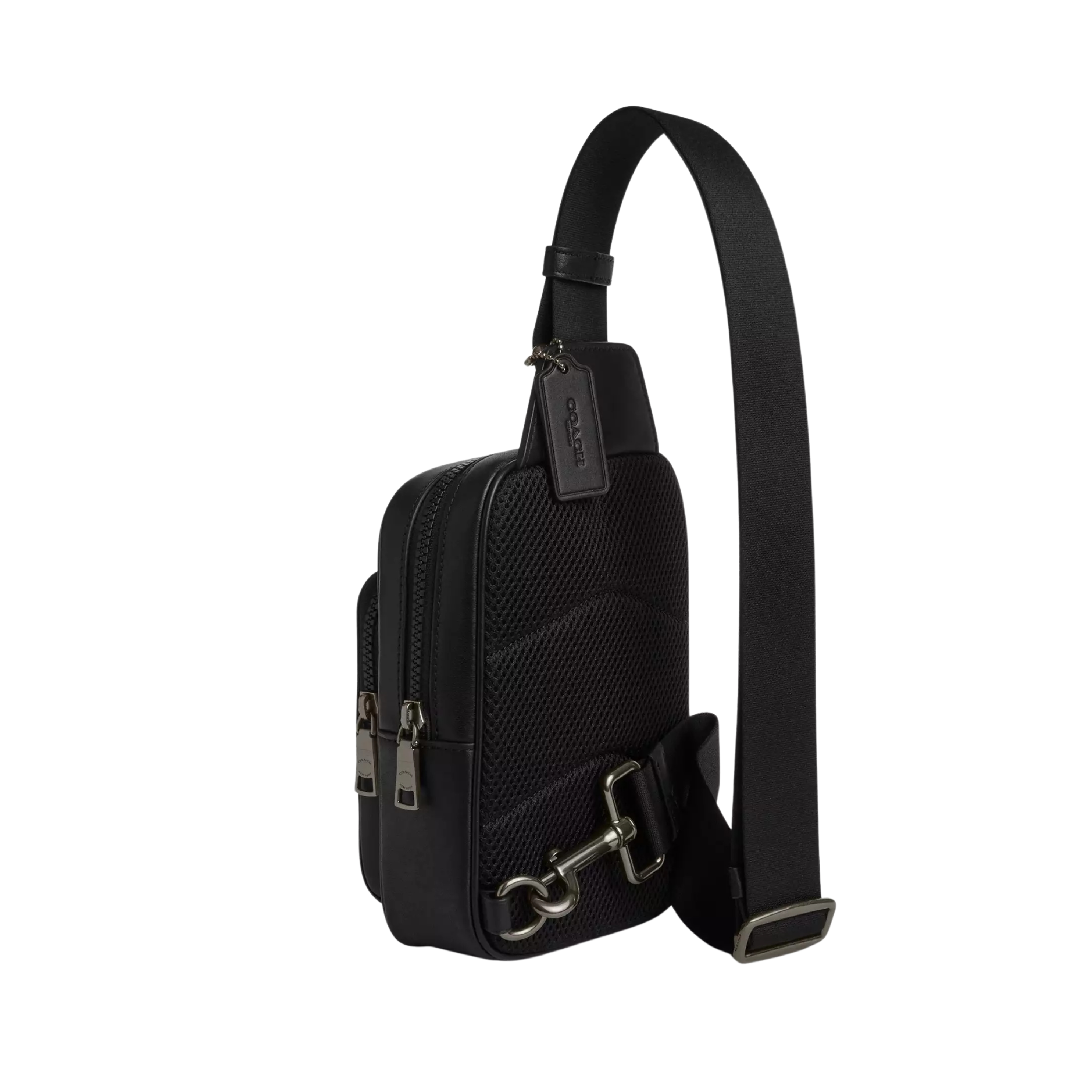 COACH Men Racer Sling Pack - Gunmetal Chalk Black