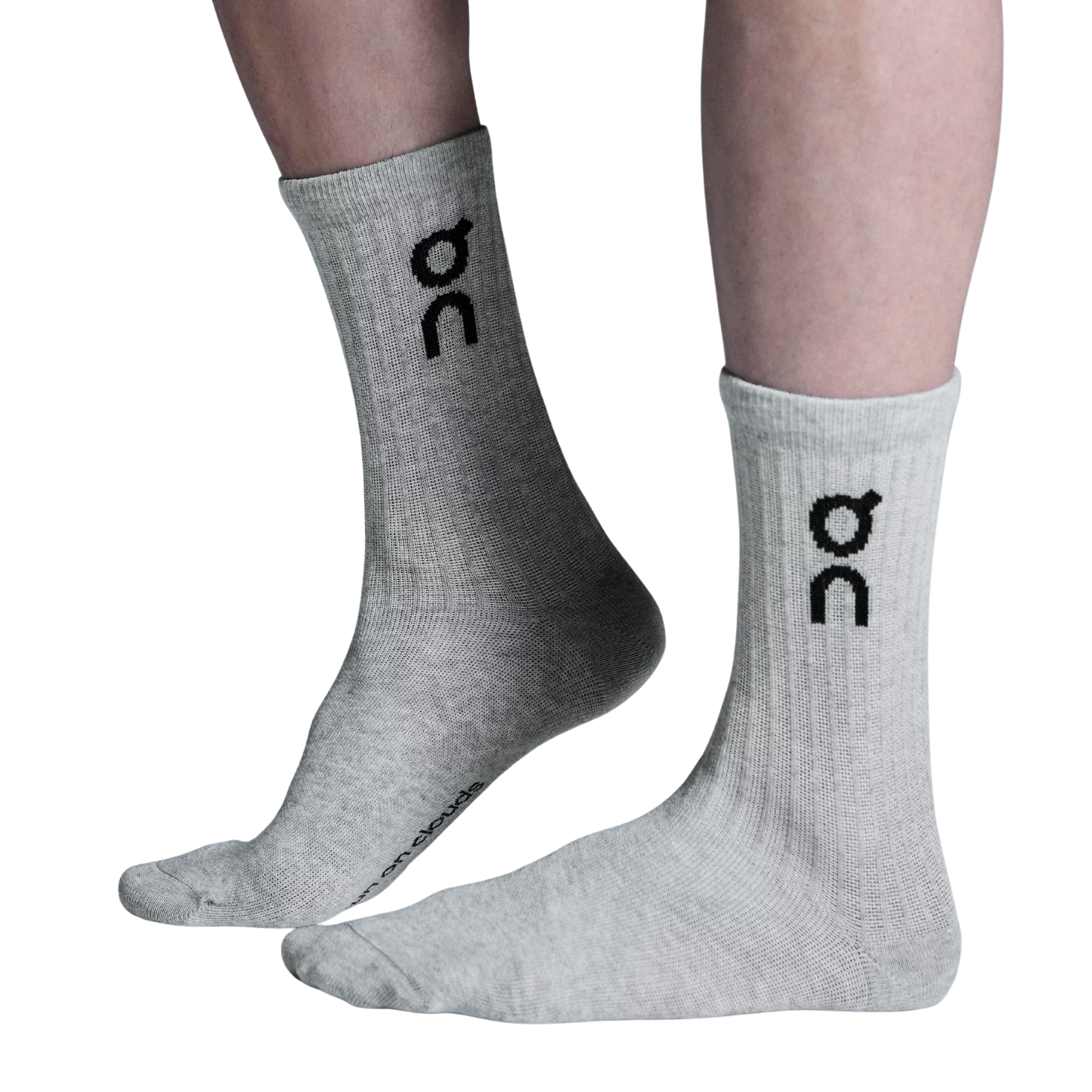 On Logo Sock High 3P - Heather Gray