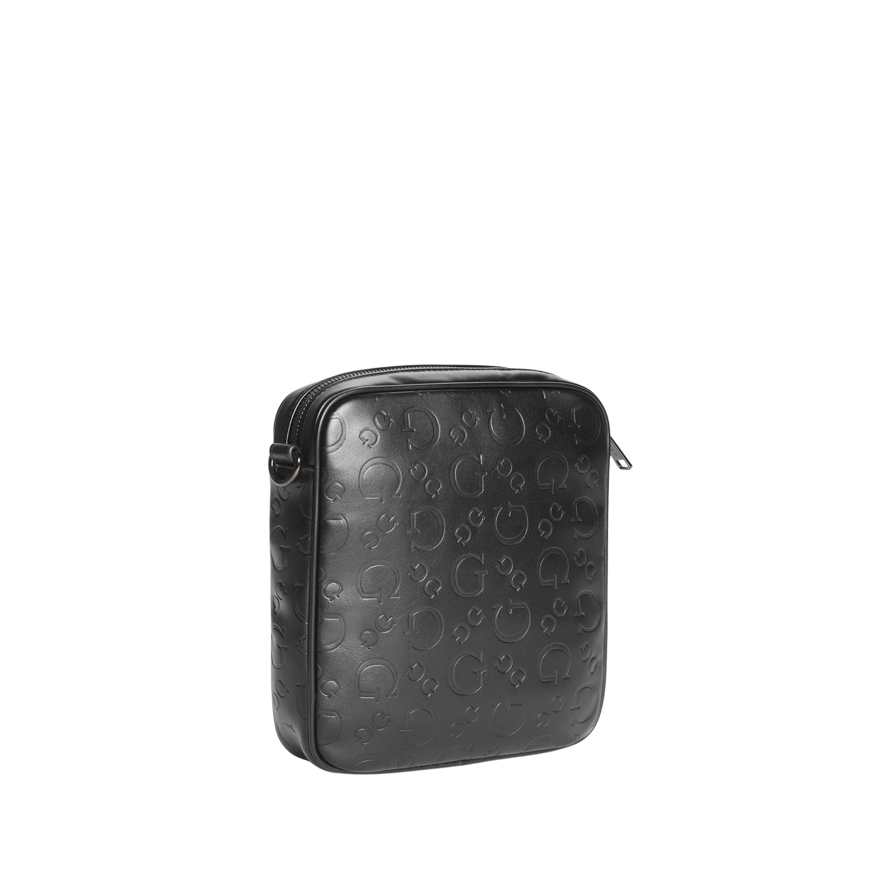 Guess Men Gio Logo Top-Zip Crossbody - Black