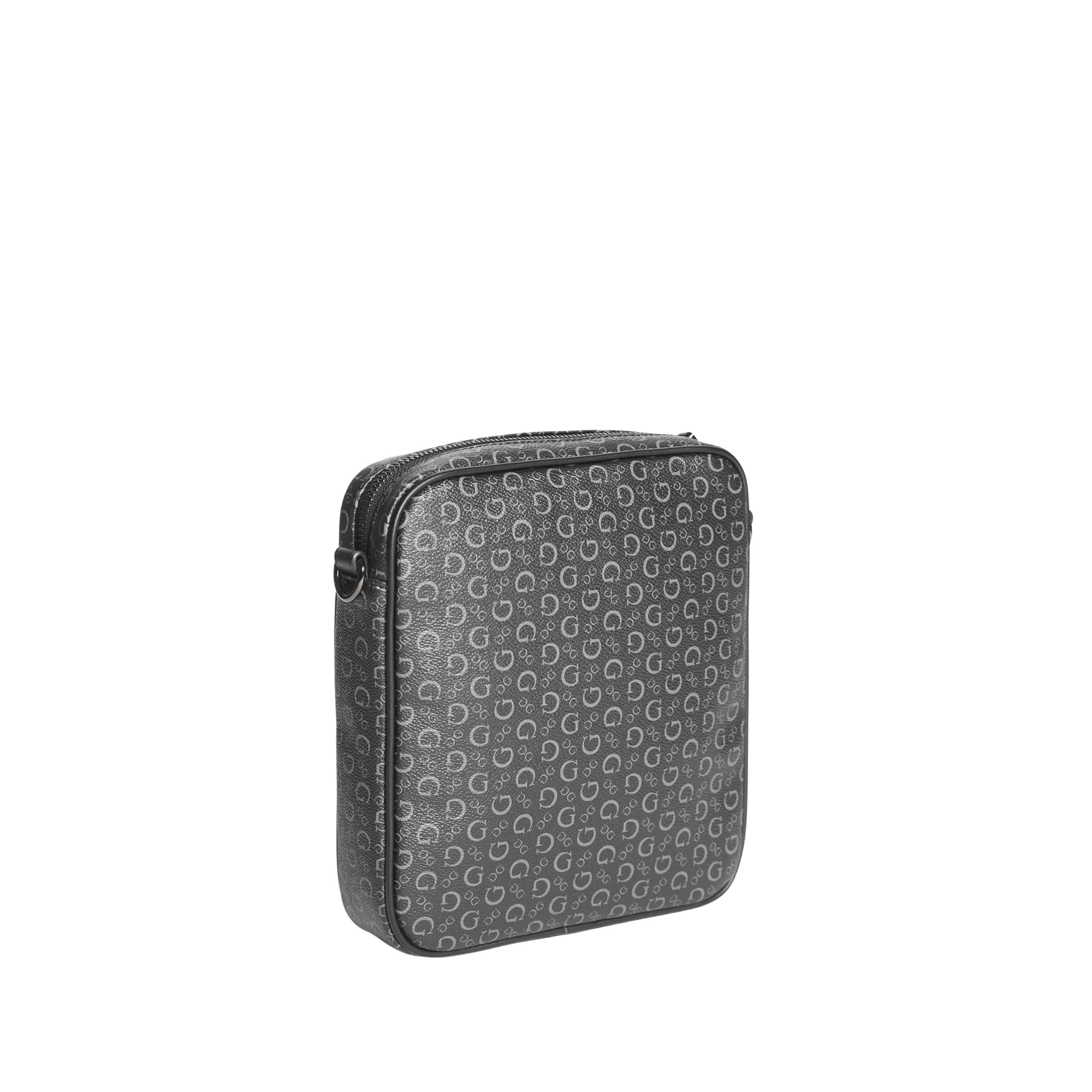 Guess Men Gio Logo Top-Zip Crossbody - Gray