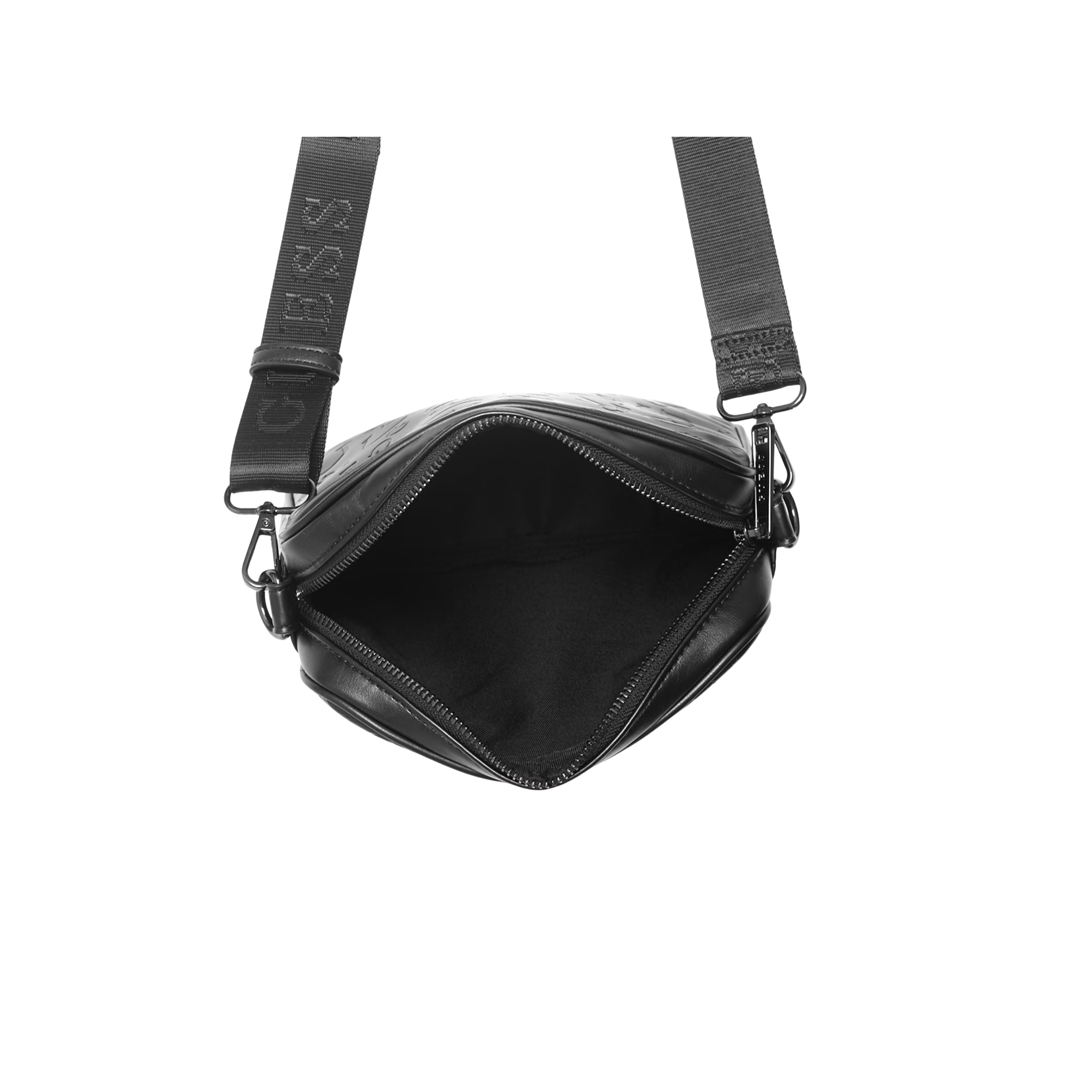 Guess Men Gio Logo Top-Zip Crossbody - Black