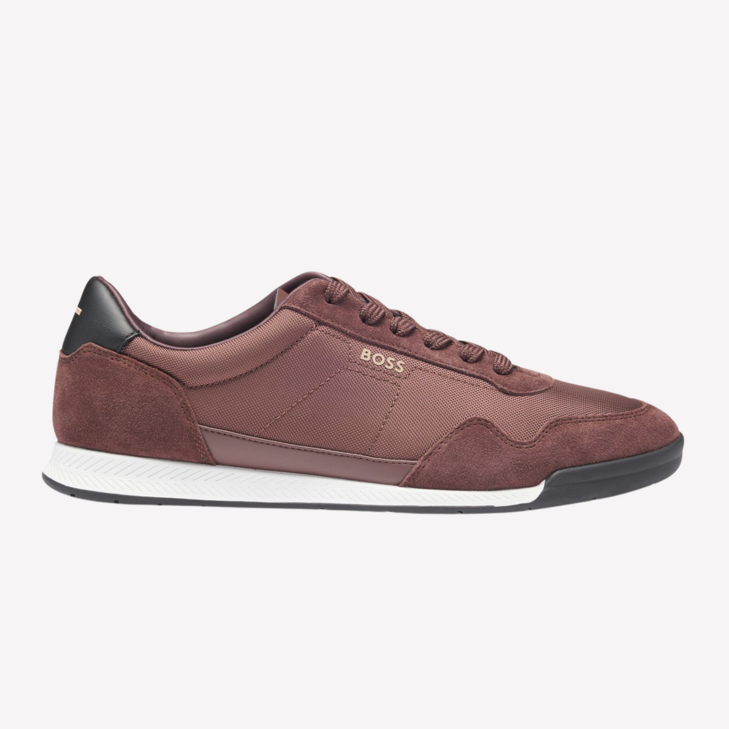 Hugo Boss Men Mixed Material Trainers - Dark Red
