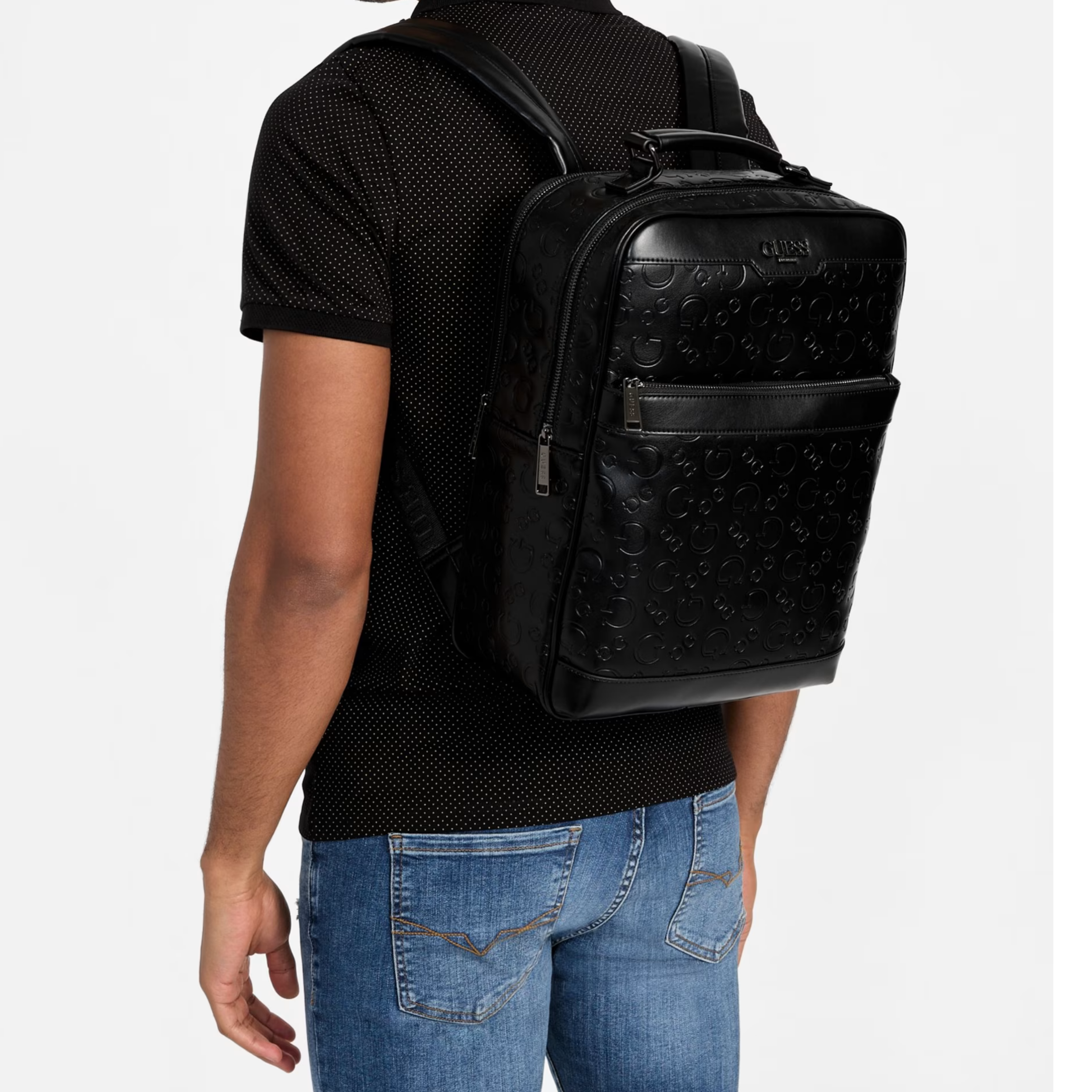 Guess Men Gio Logo Men's Backpack - Black