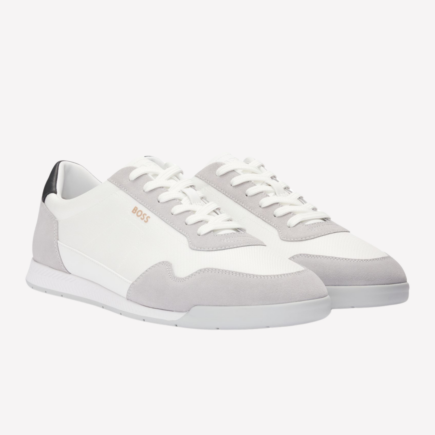 Hugo Boss Men Mixed Material Trainers - White