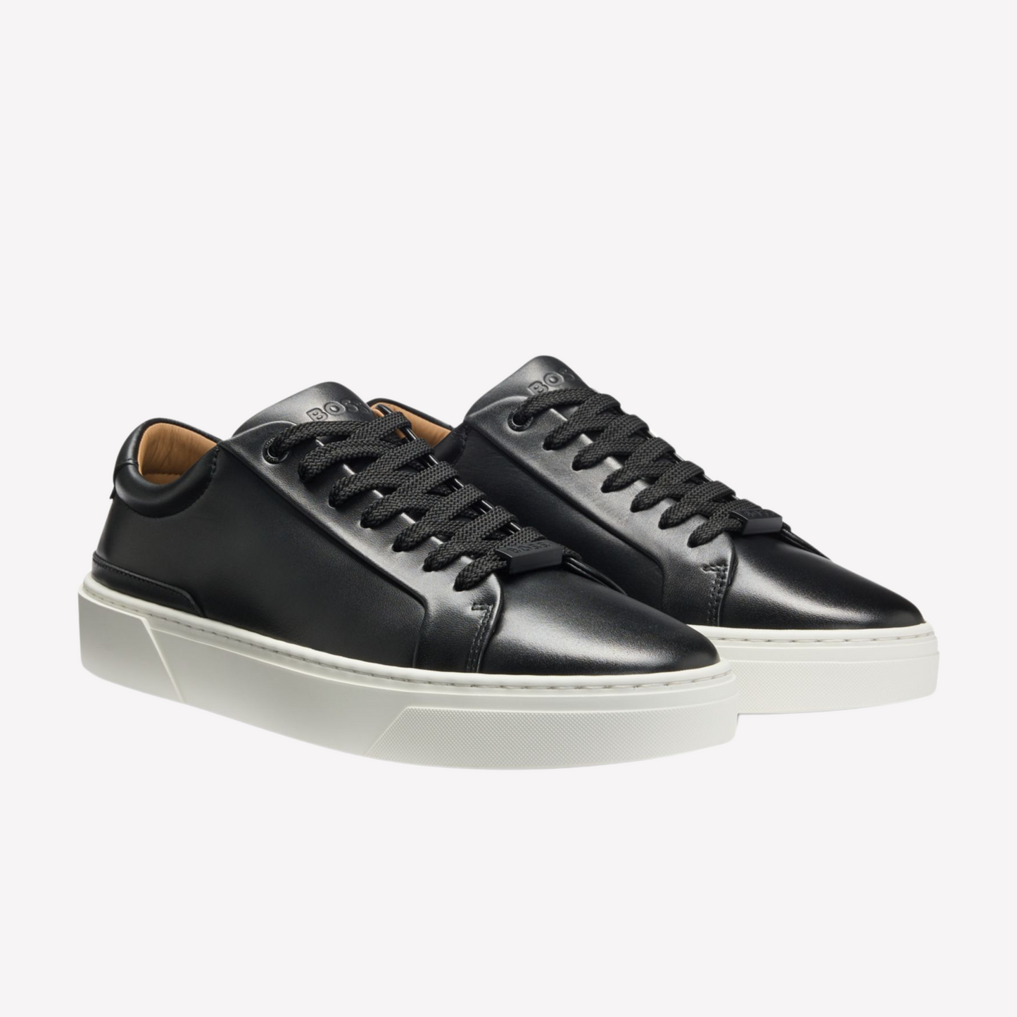 Hugo Boss Men Gary Leather Low-Top Trainers - Black