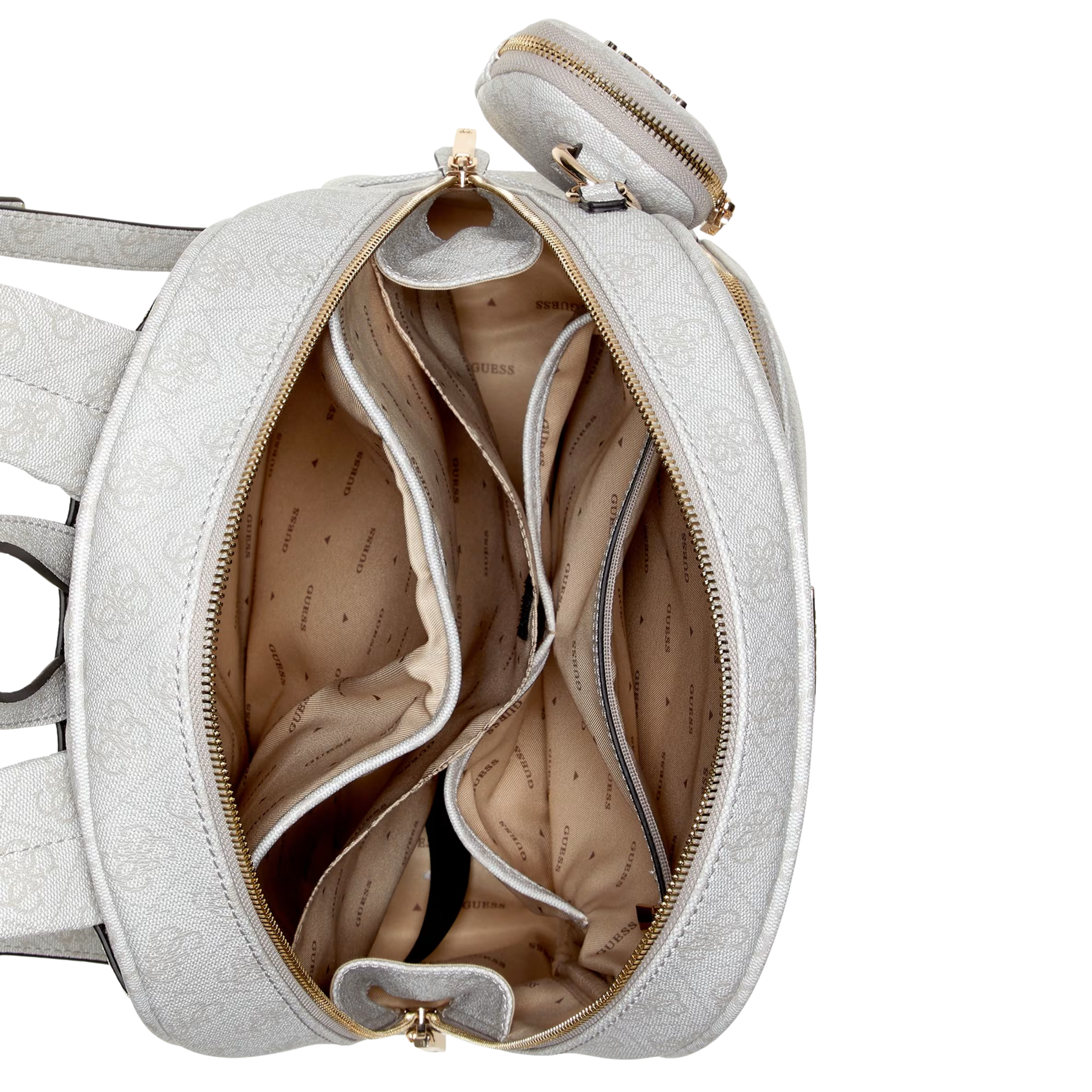 Guess Women Power Play II Quattro G Large Tech Backpack - Dark Oak