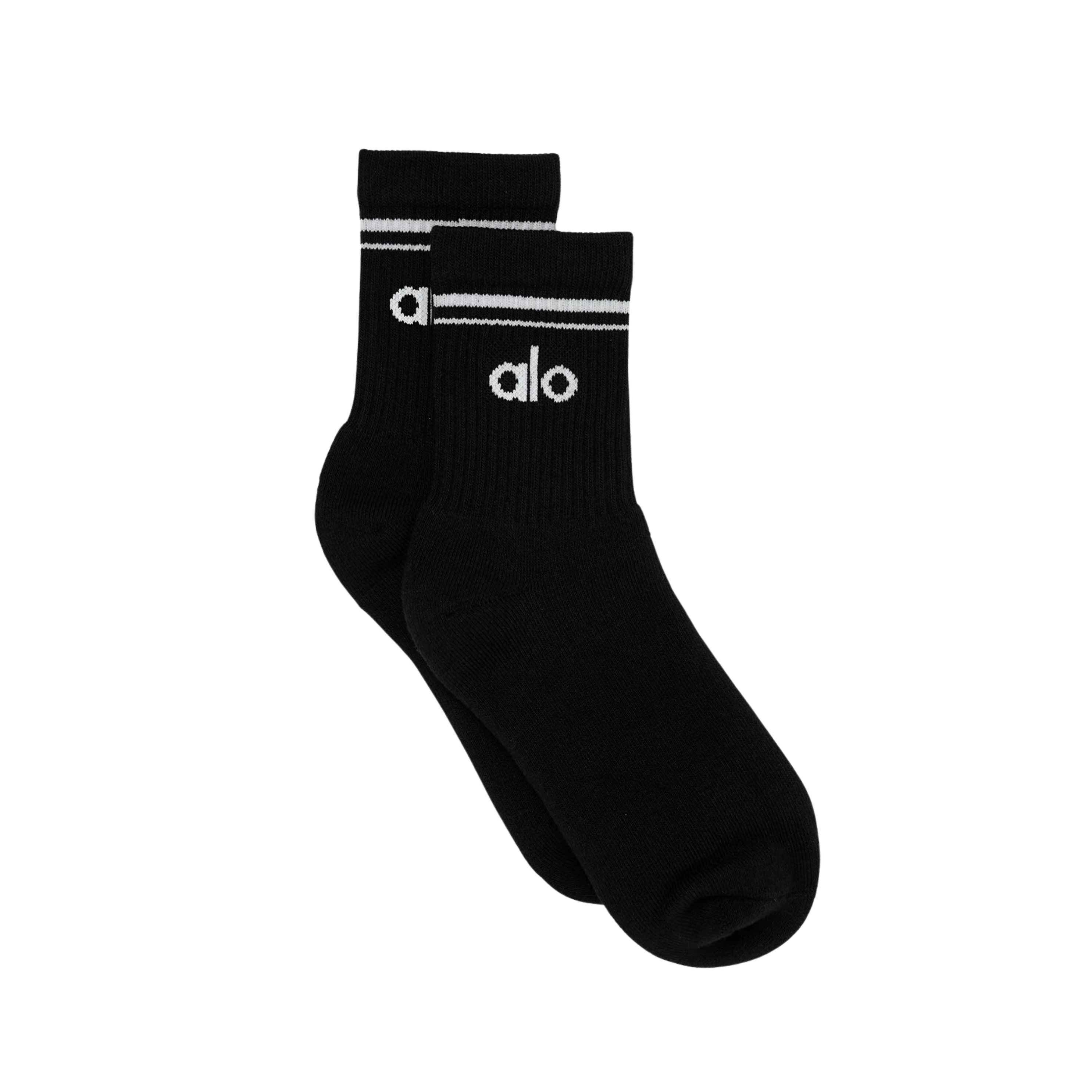 Alo Half-Crew Throwback Sock - Black White