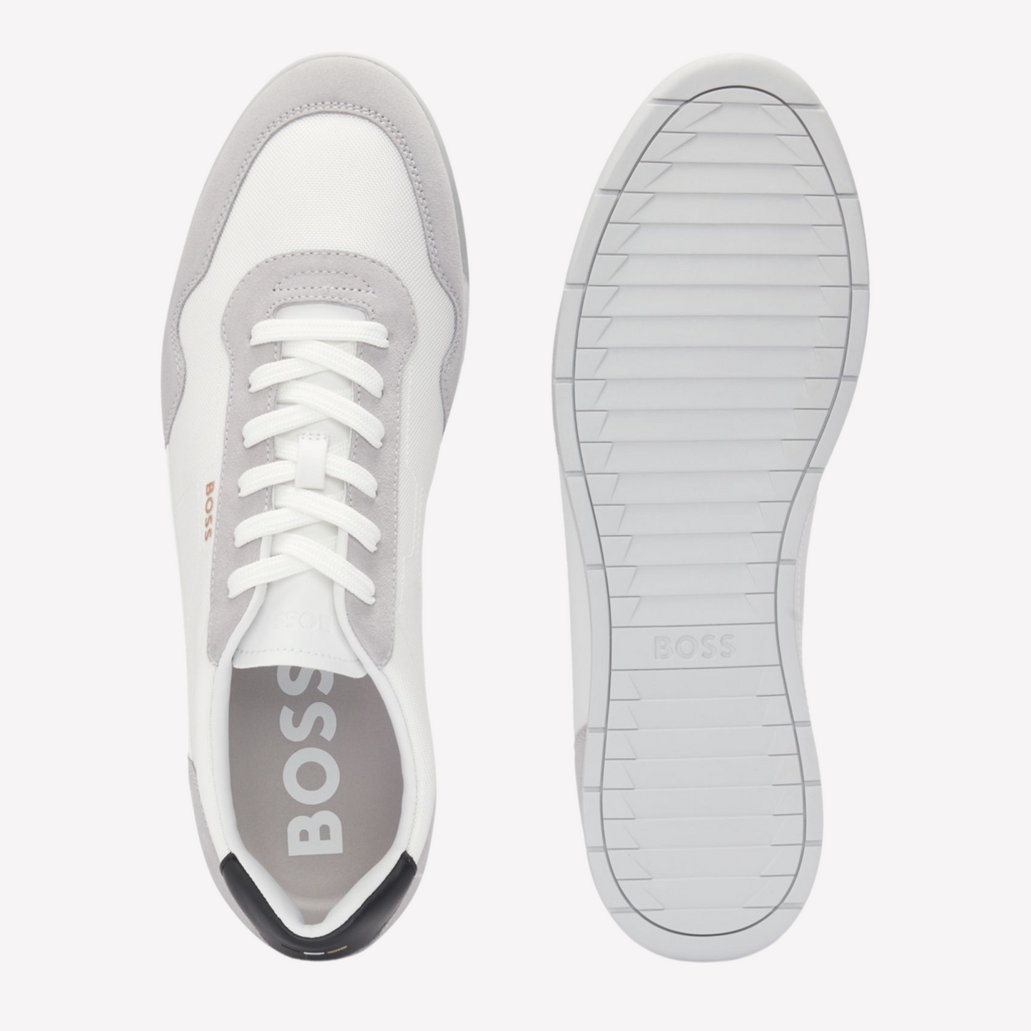 Hugo Boss Men Mixed Material Trainers - White