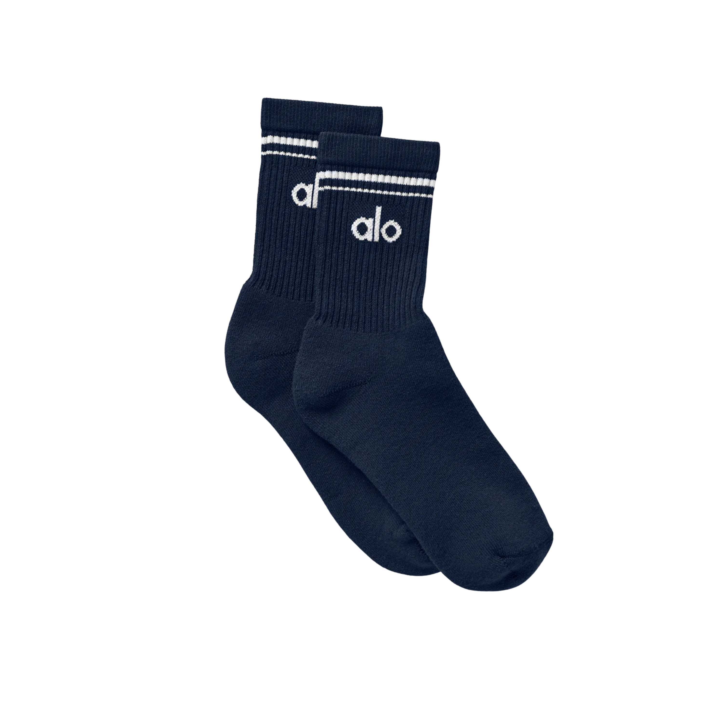 Alo Half-Crew Throwback Sock - Navy White