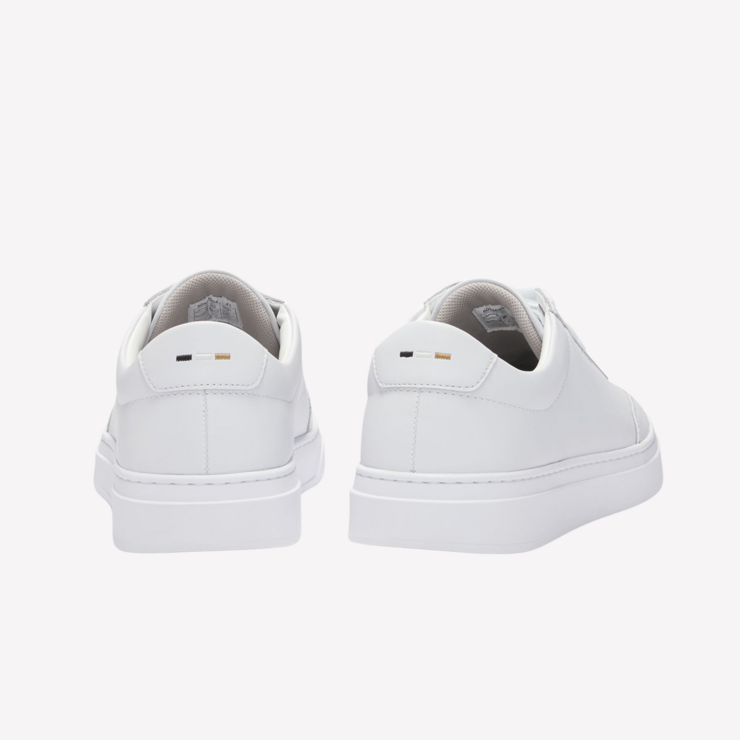 Hugo Boss Men Coated Leather Trainers - White