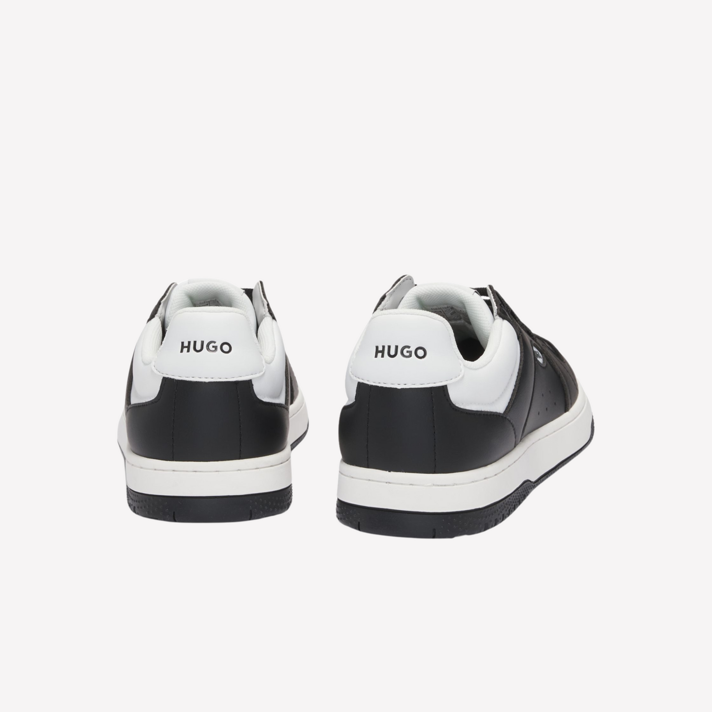 Hugo Boss Men Faux Leather Lace Up Trainers - Dark Grey
