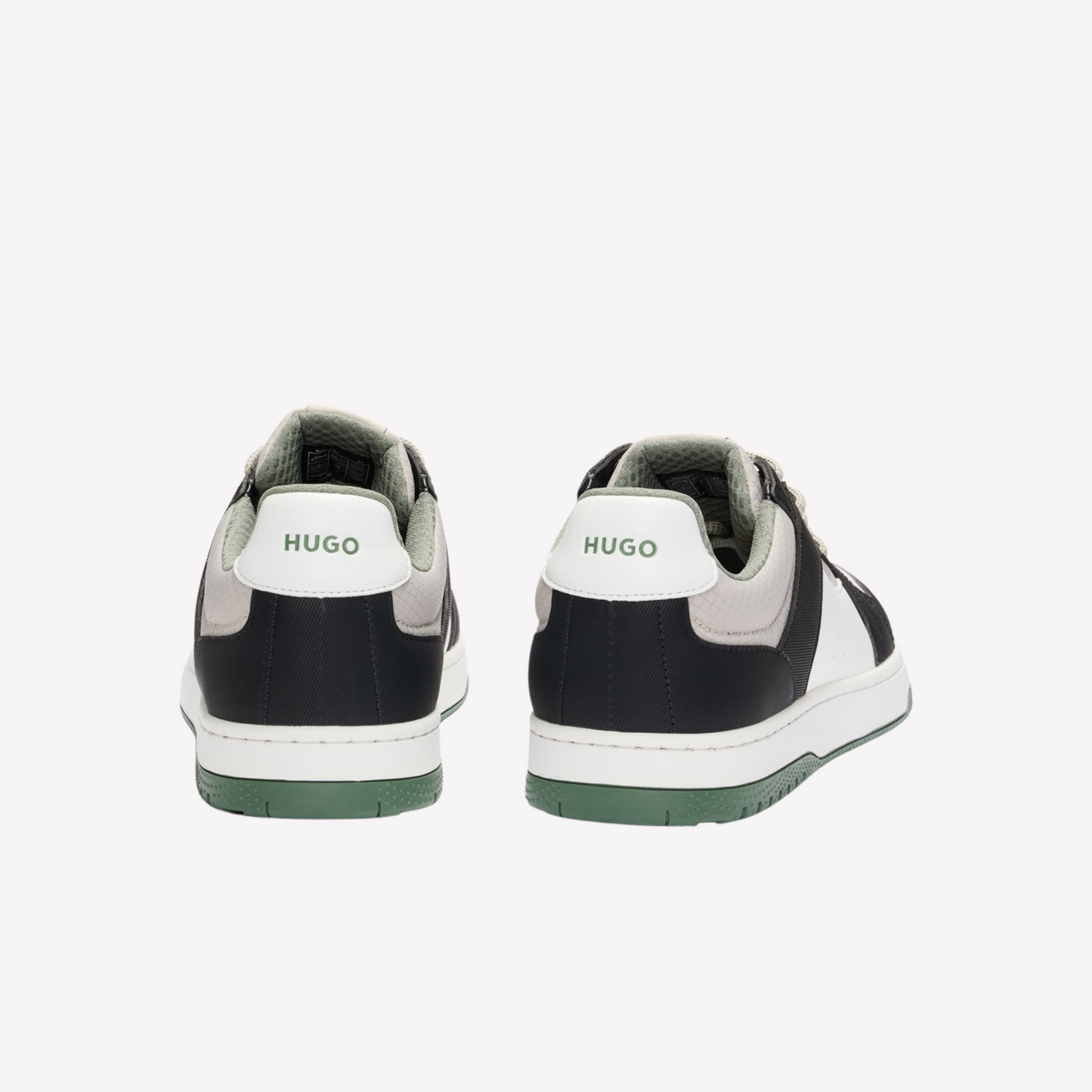 Hugo Boss Men Mixed Ripstop Suede Trainers - Light Green