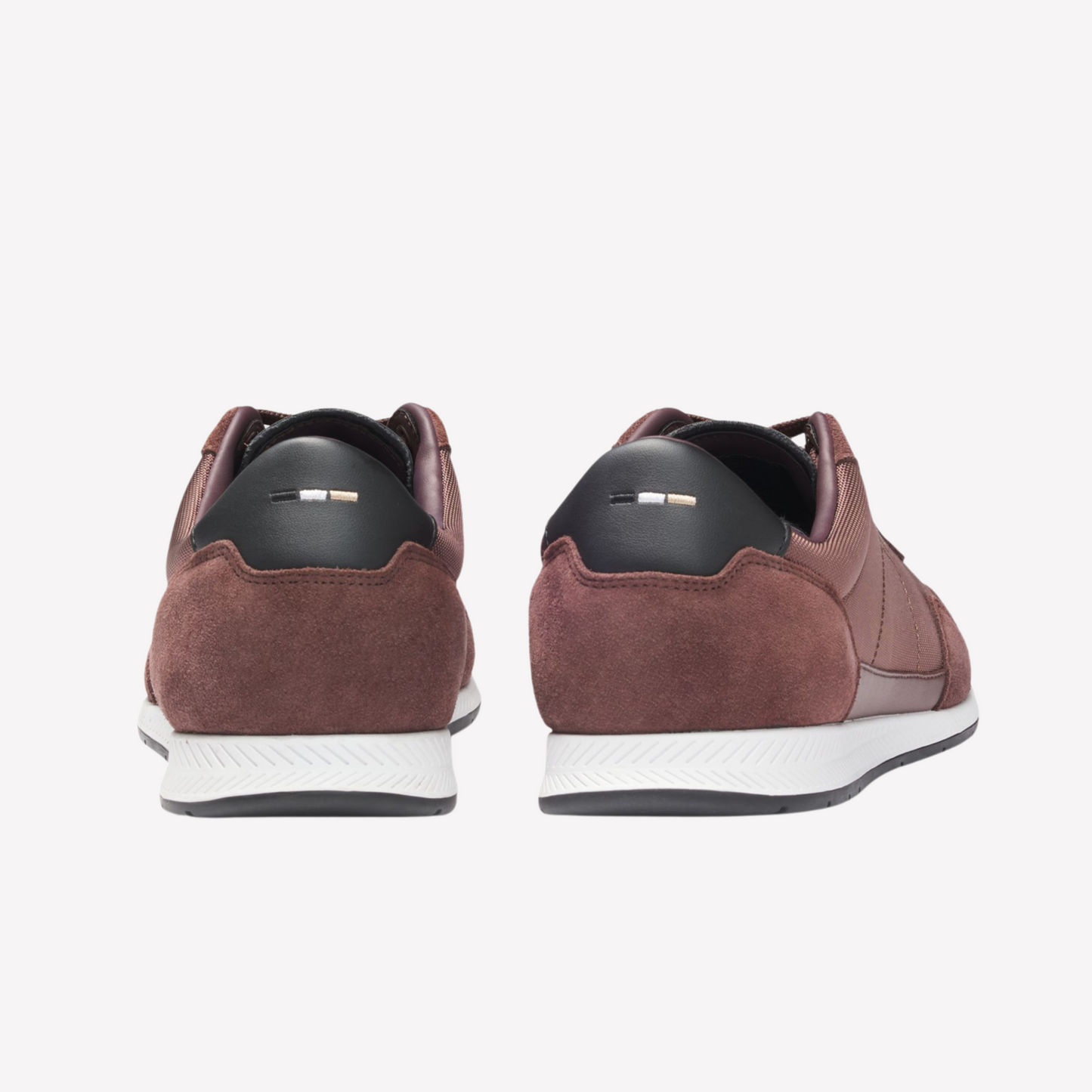 Hugo Boss Men Mixed Material Trainers - Dark Red